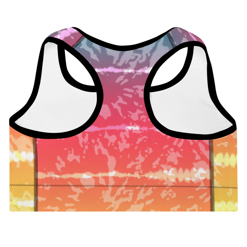 Padded Sports Bra Tie dye multicolor stripes