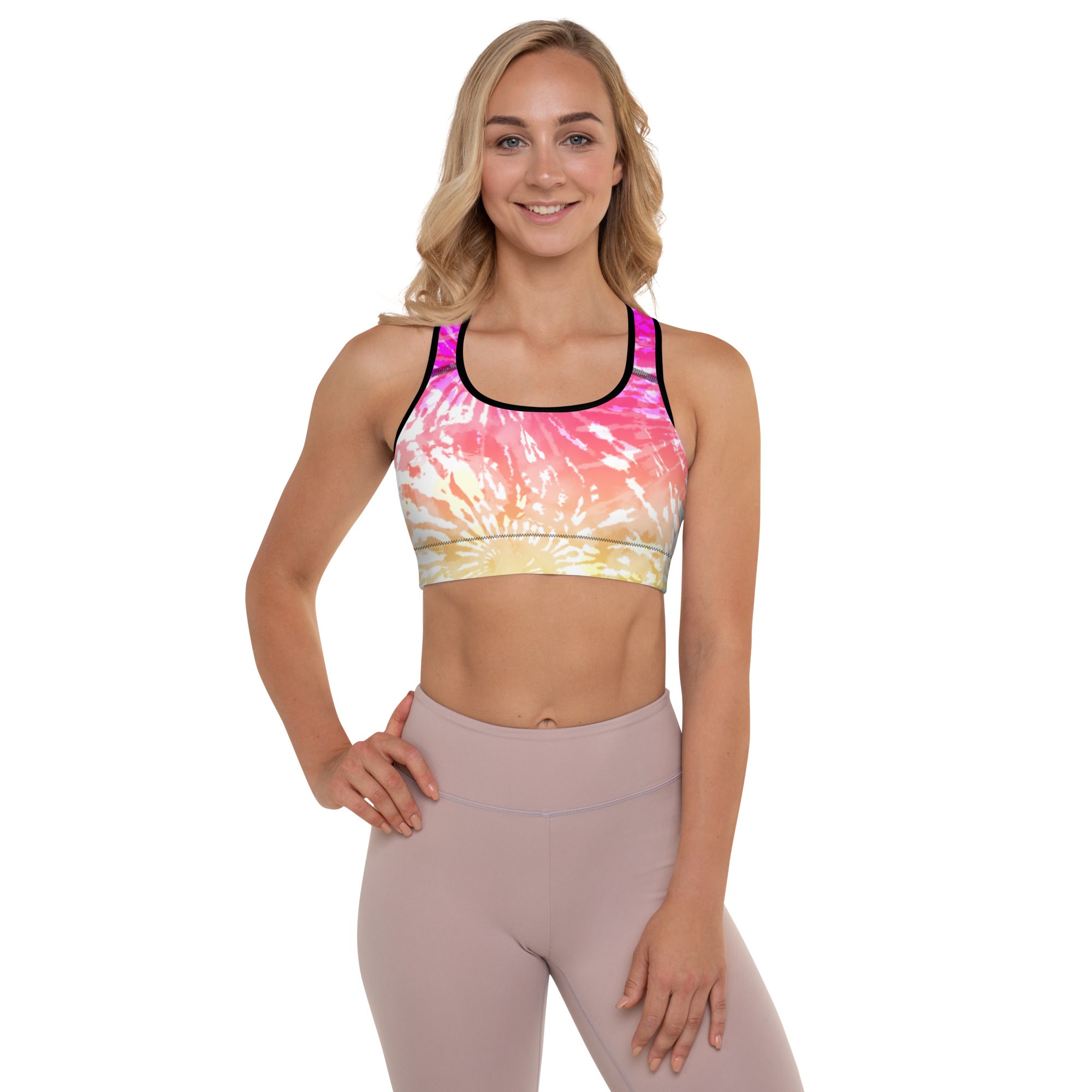 Padded Sports Bra Tie dye spirals