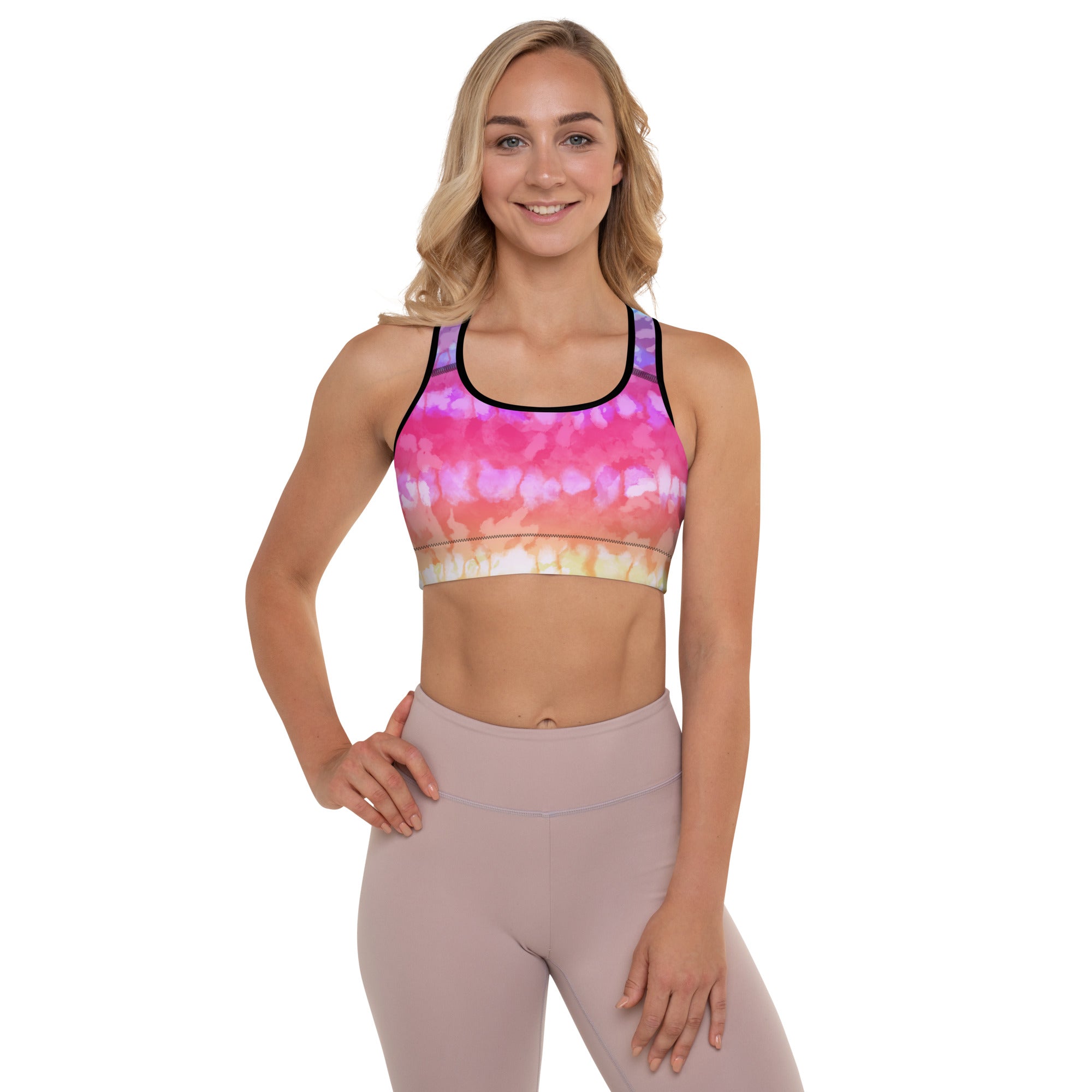 Padded Sports Bra Tie dye stripes