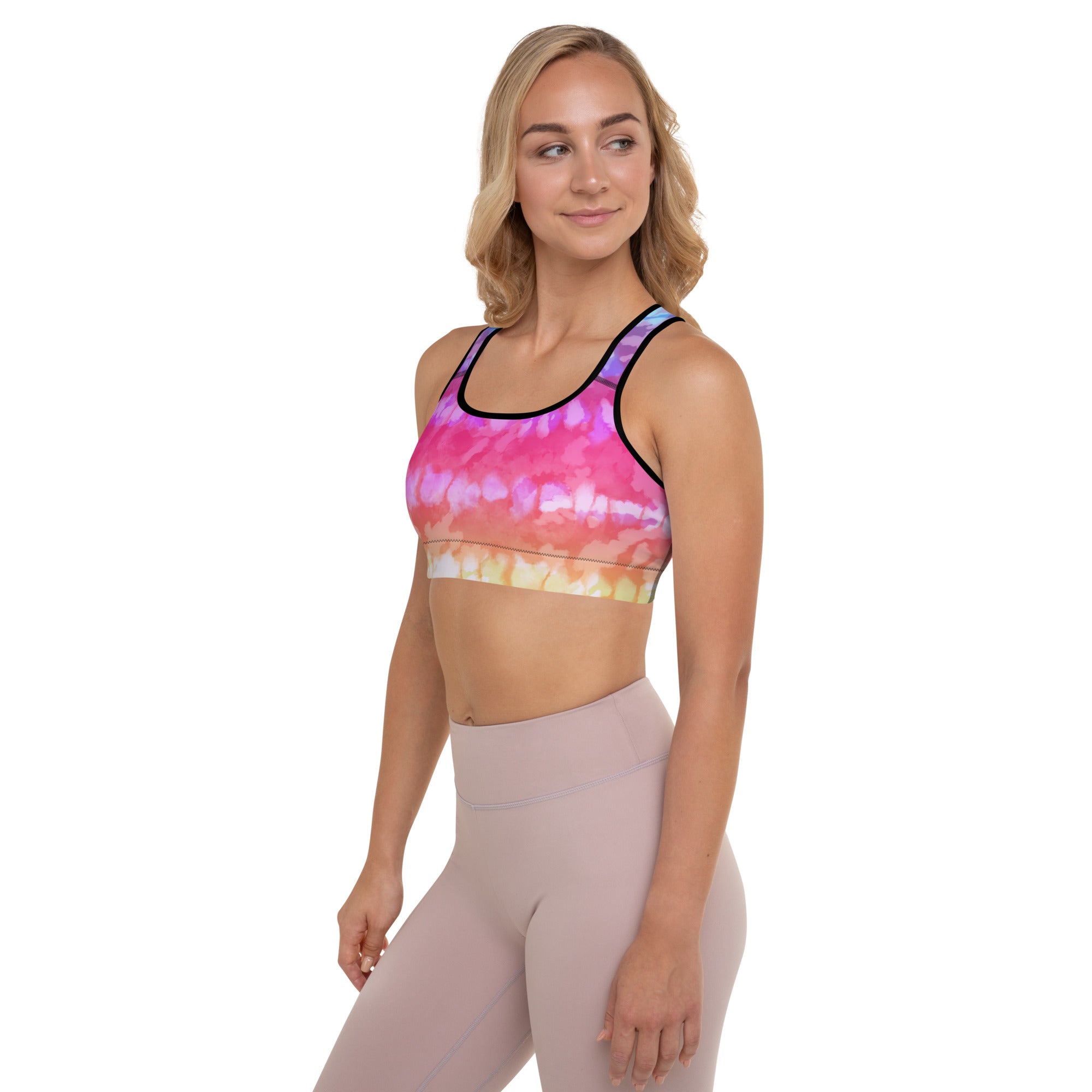 Padded Sports Bra Tie dye stripes