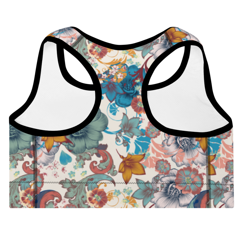 Padded Sports Bra Vintage Flowers