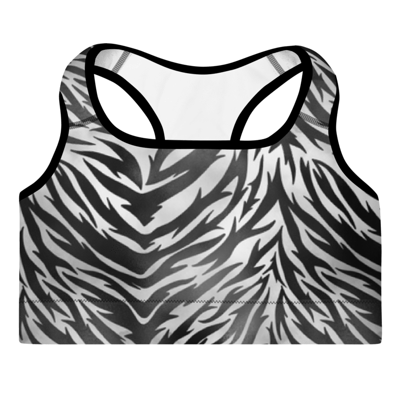 Padded Sports Bra Zebra print Black and White