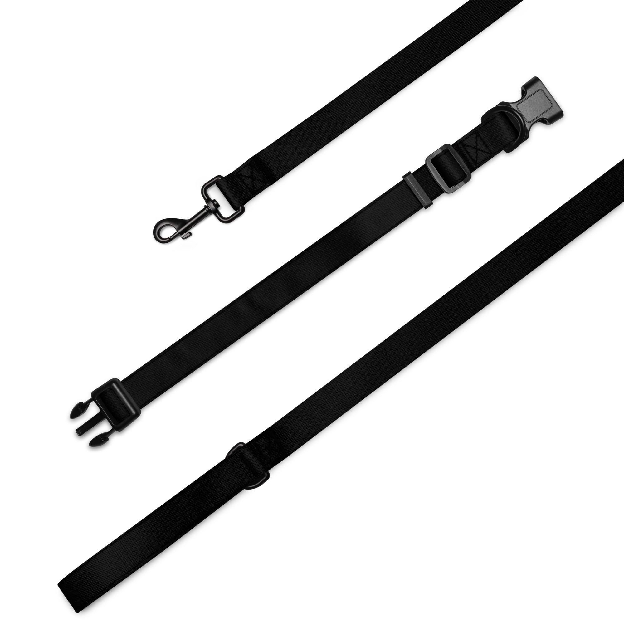 Pet collar & leash Black