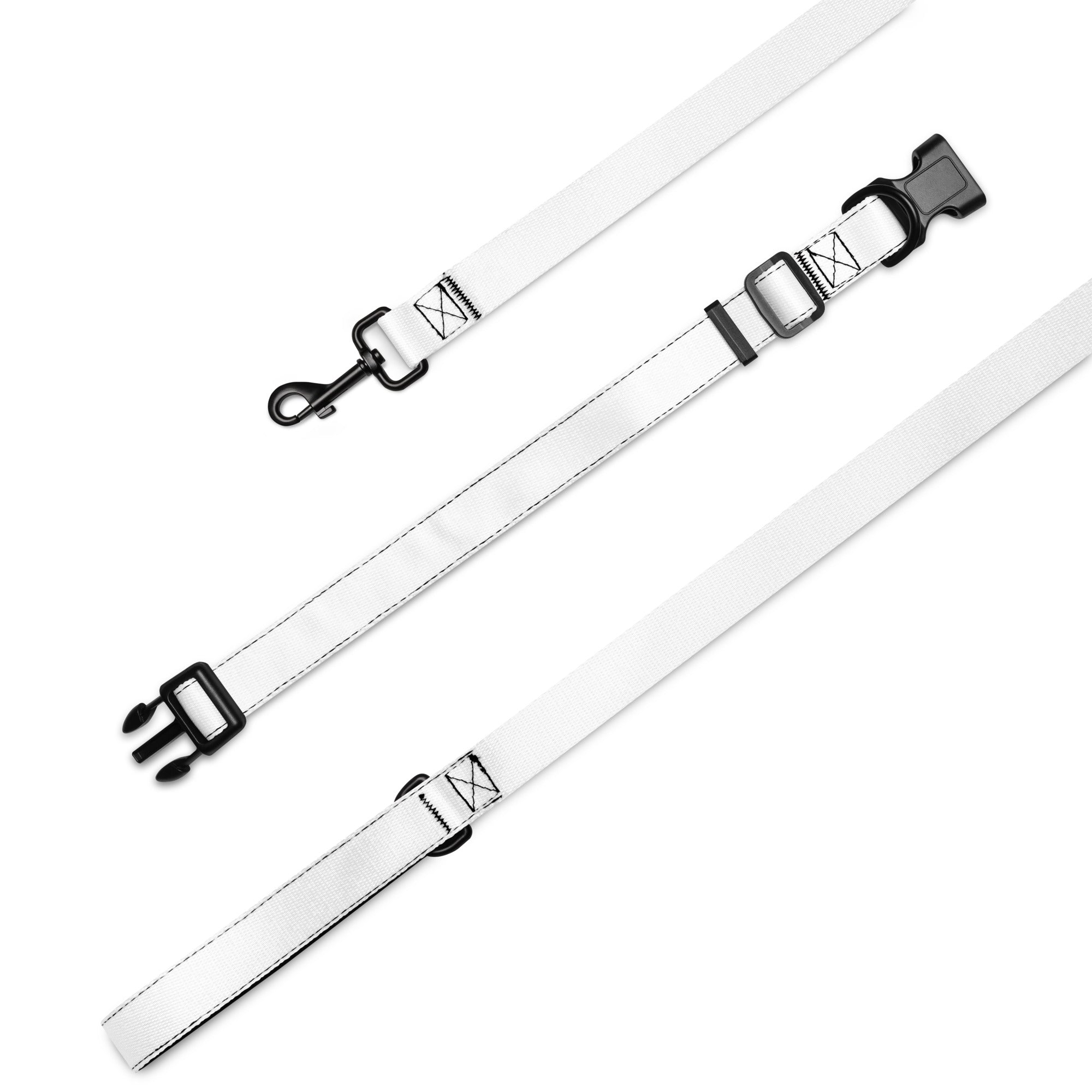 Pet collar & leash White