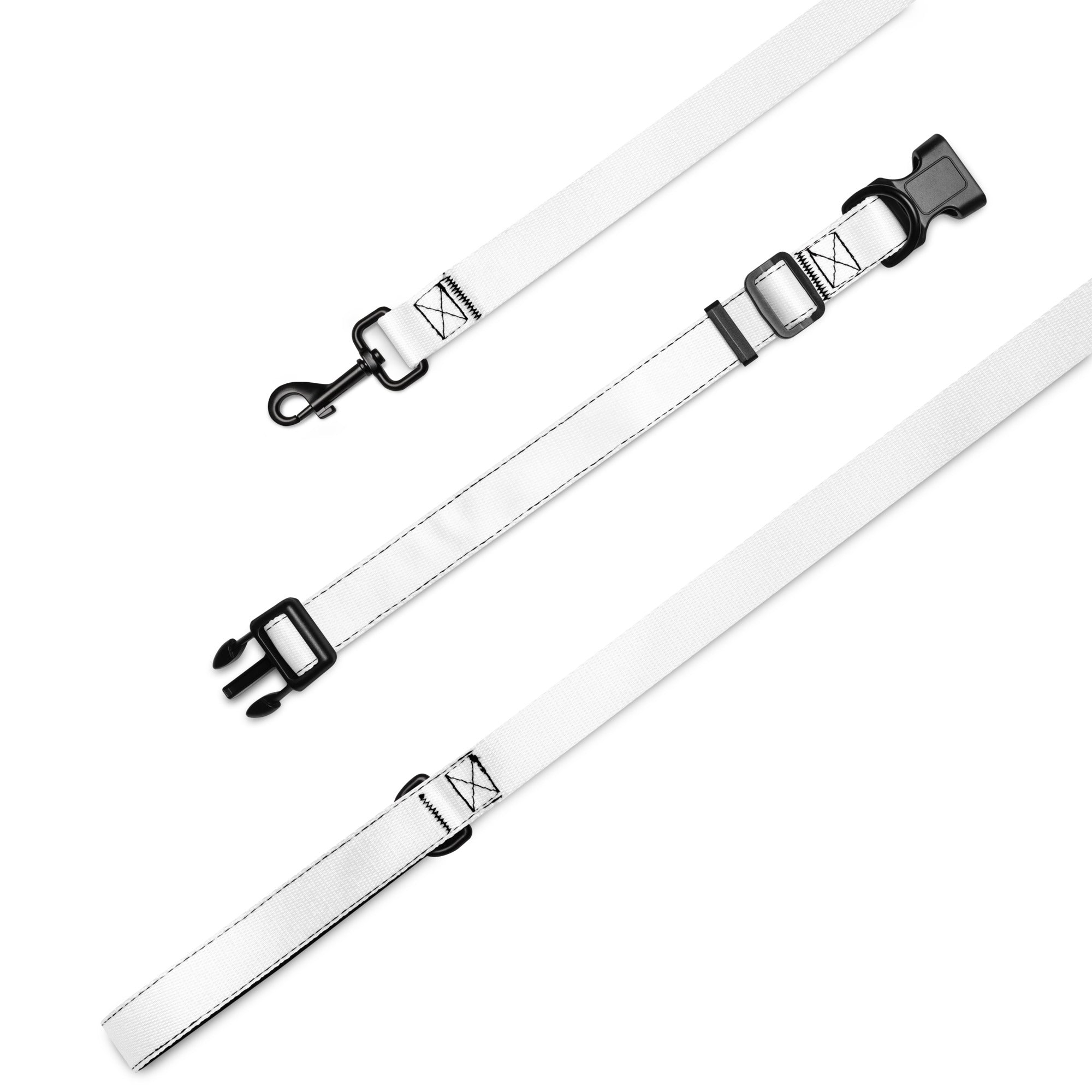 Pet collar & leash White