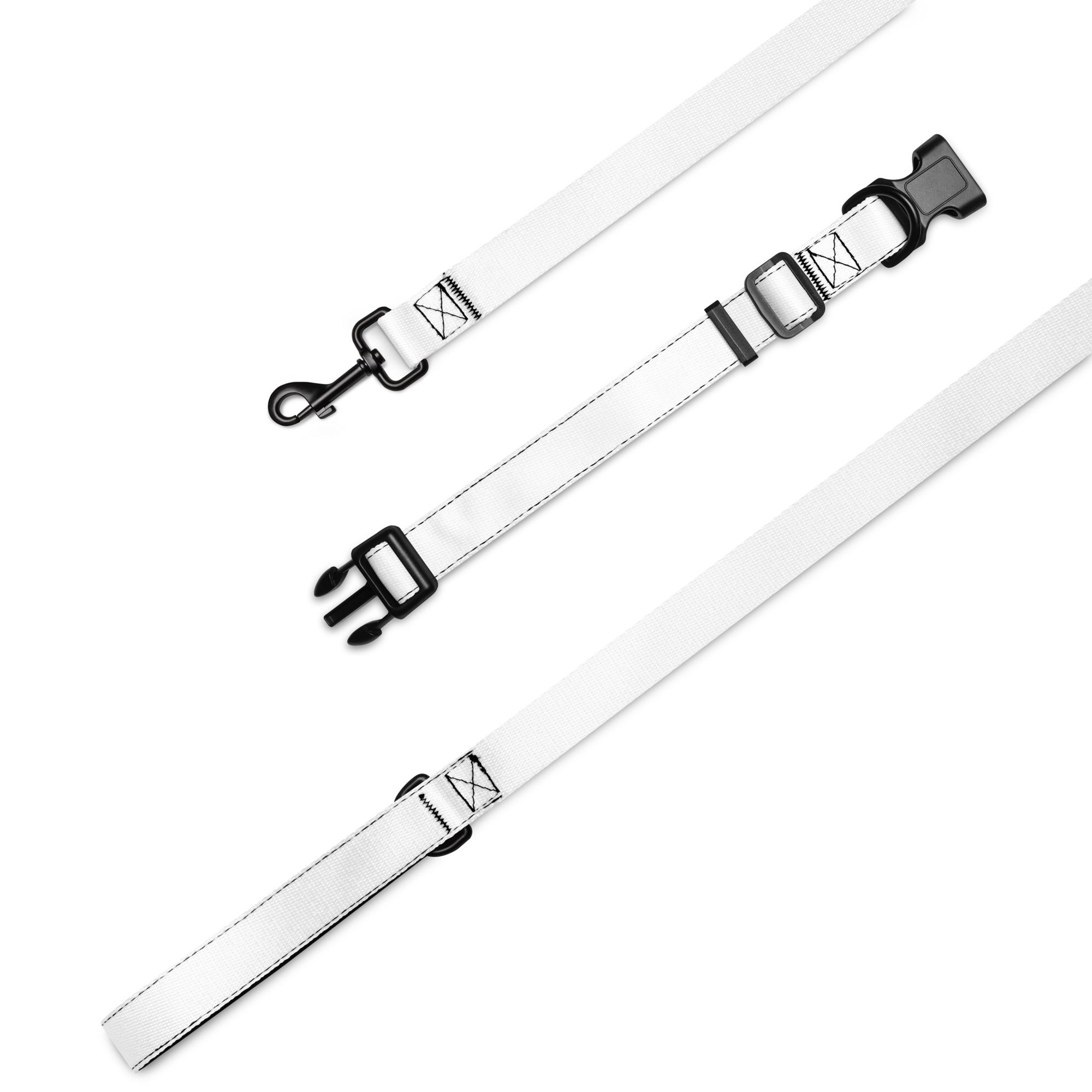 Pet collar & leash White