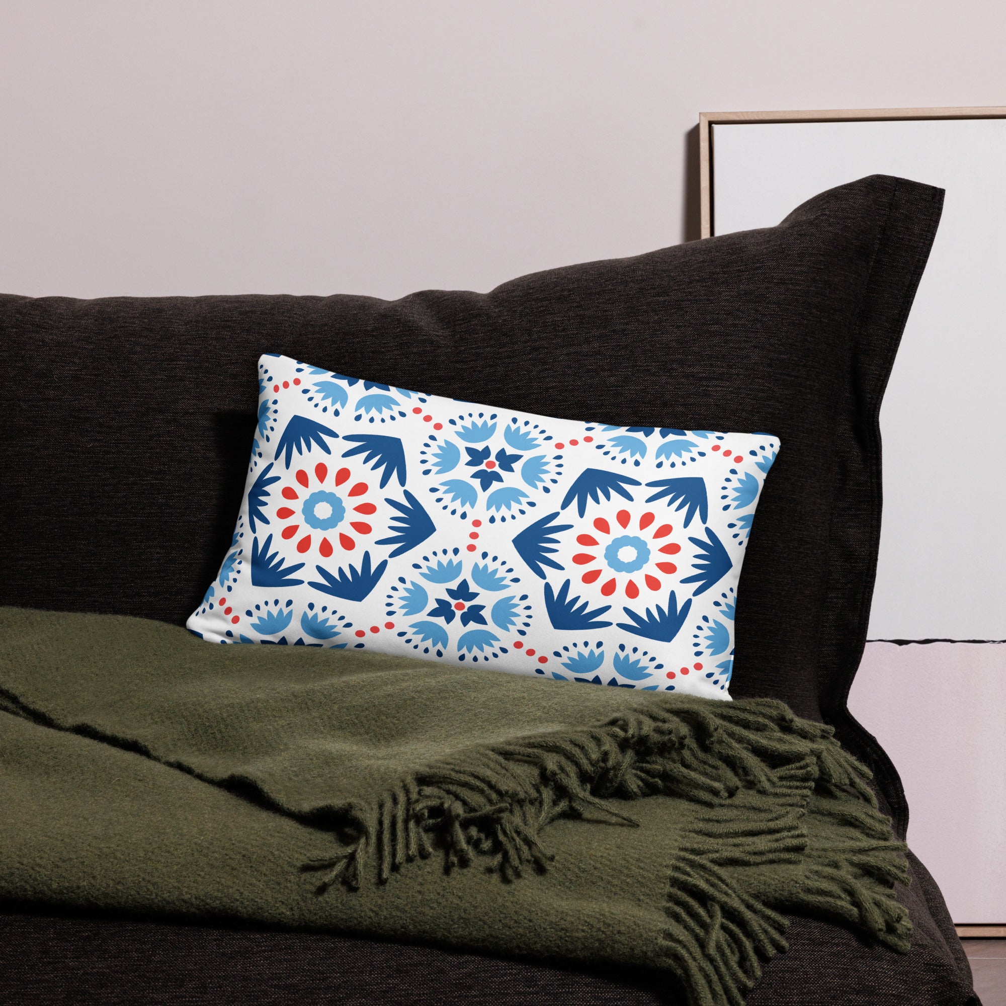 Pillow Case Floral Geometric