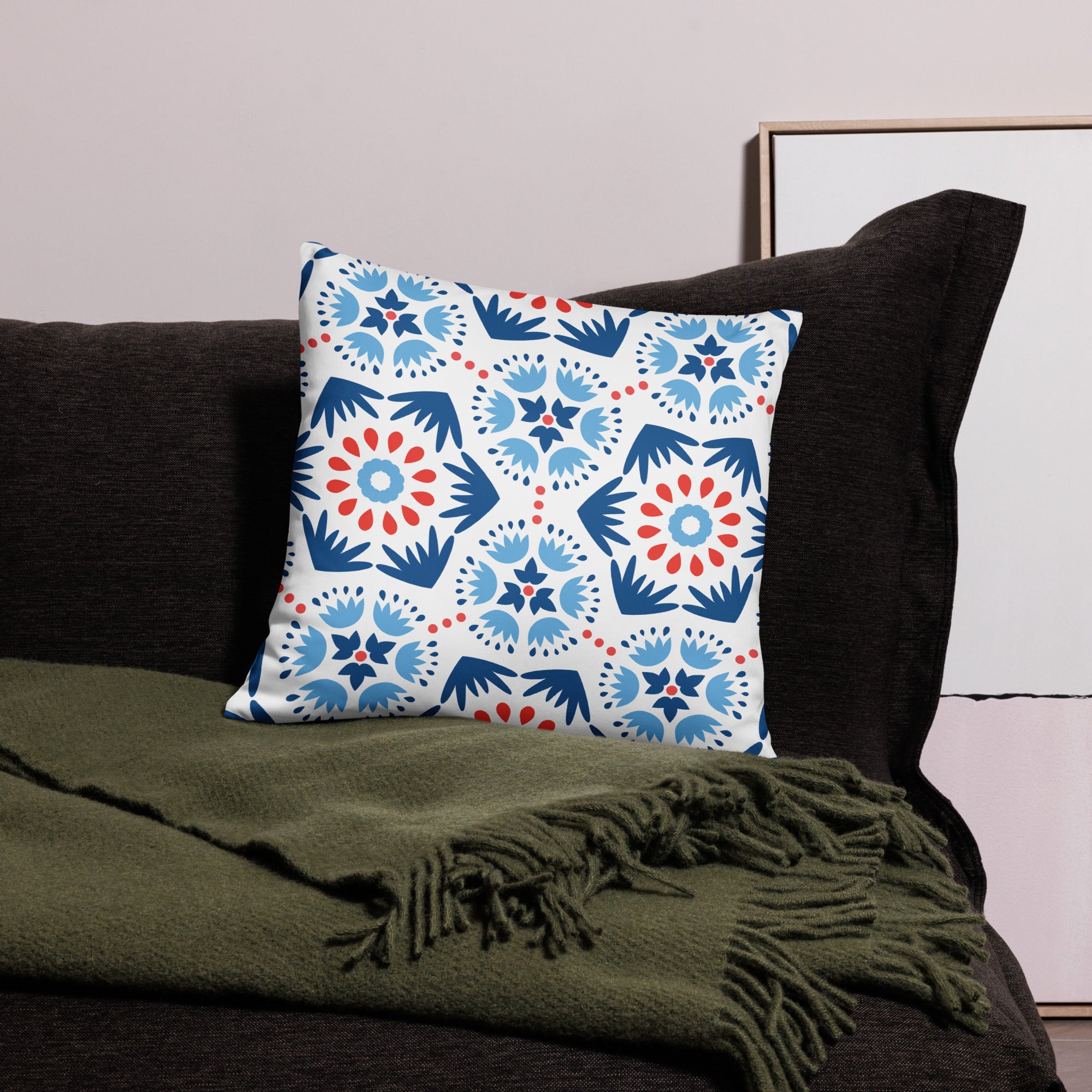 Pillow Case Floral Geometric