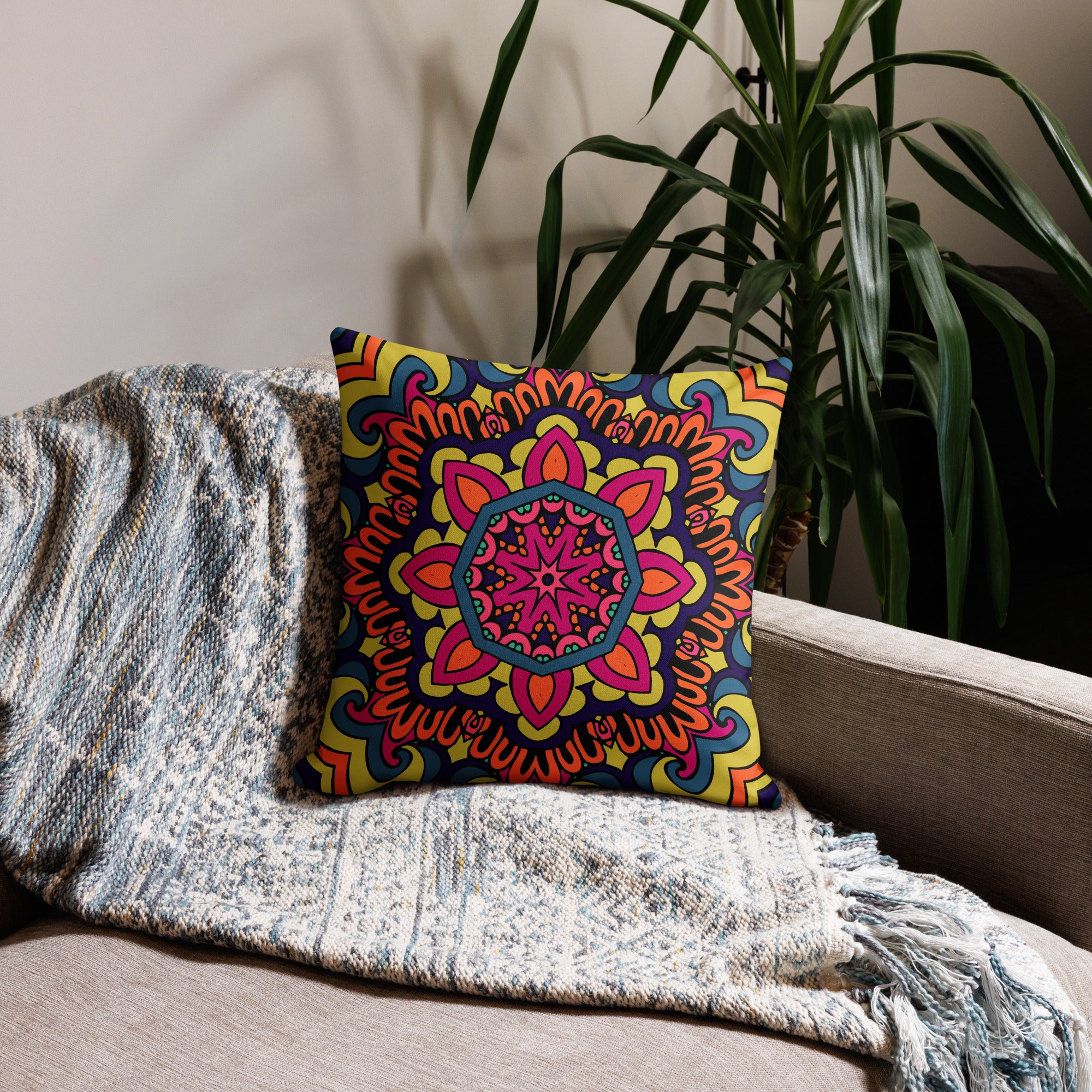 Premium Pillow Case Boho festival mandala III