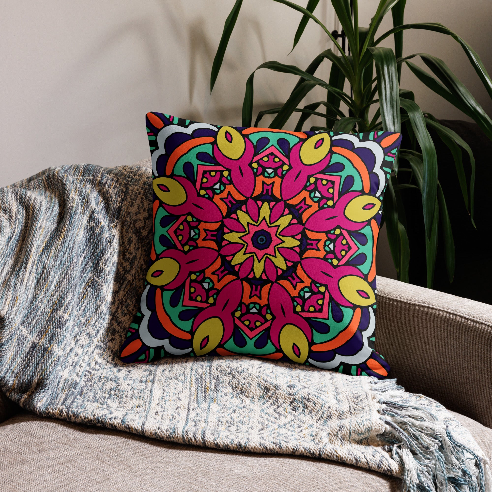 Premium Pillow Case Boho festival mandala IV