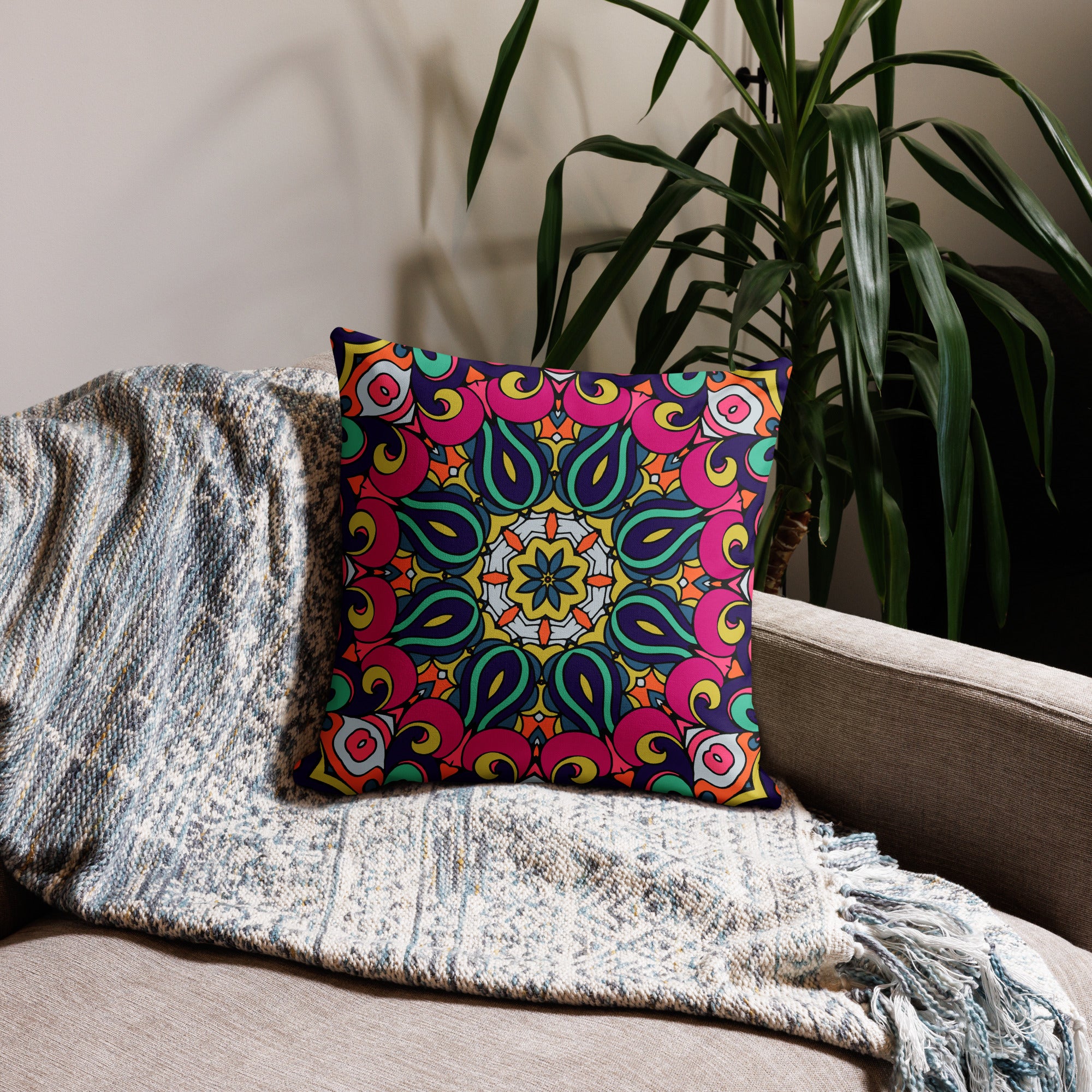 Premium Pillow Case Boho festival mandala V