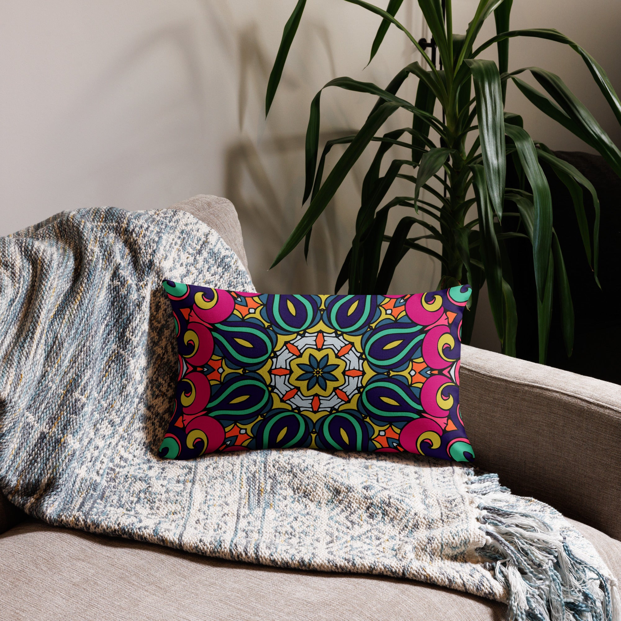 Premium Pillow Case Boho festival mandala V