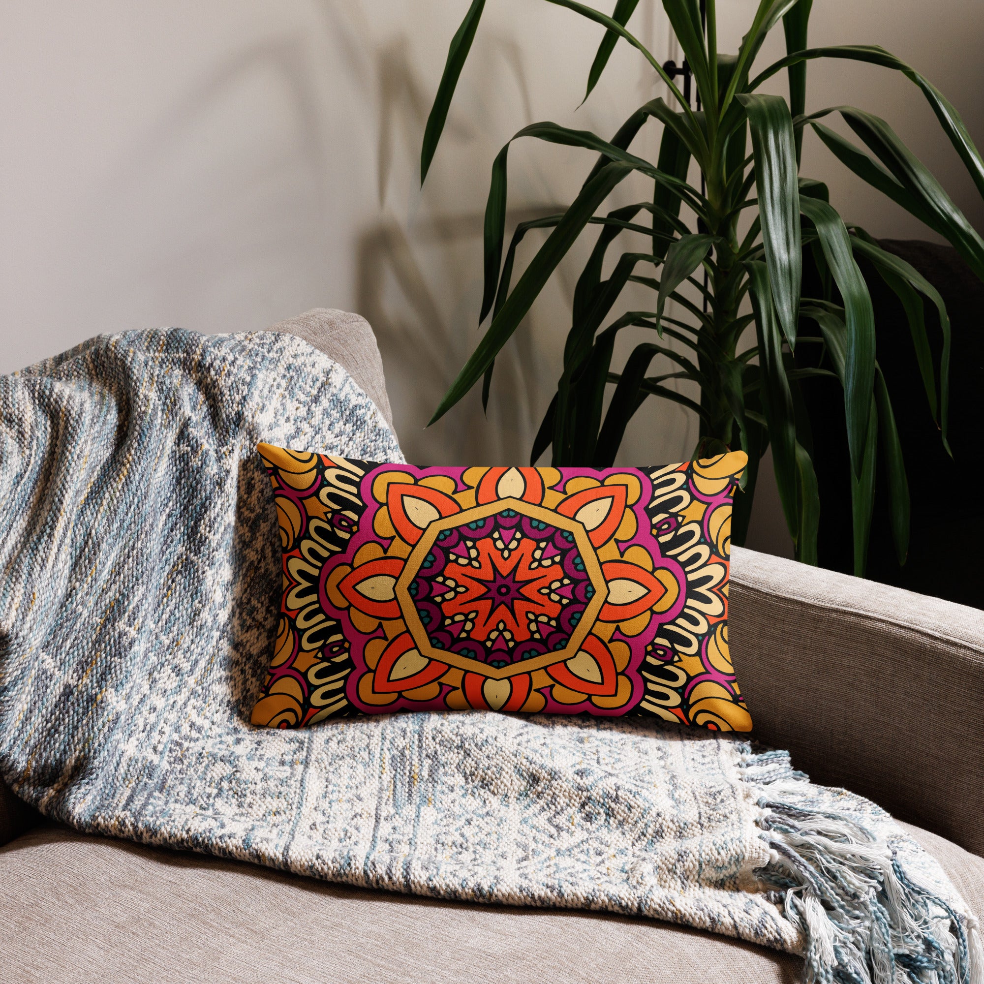 Premium Pillow Case Boho festival mandala VII