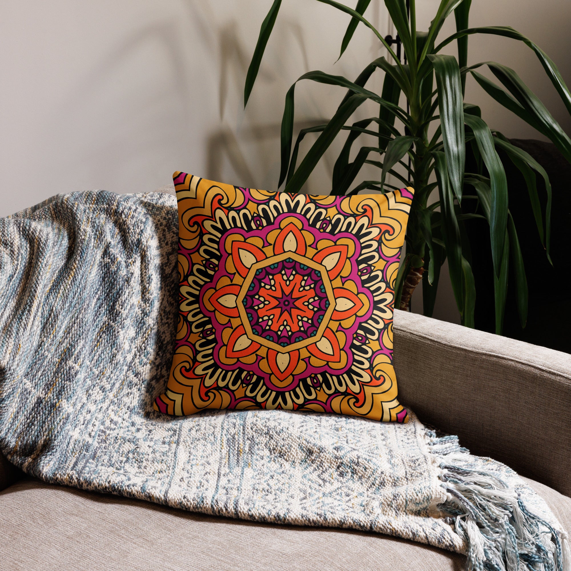 Premium Pillow Case Boho festival mandala VII