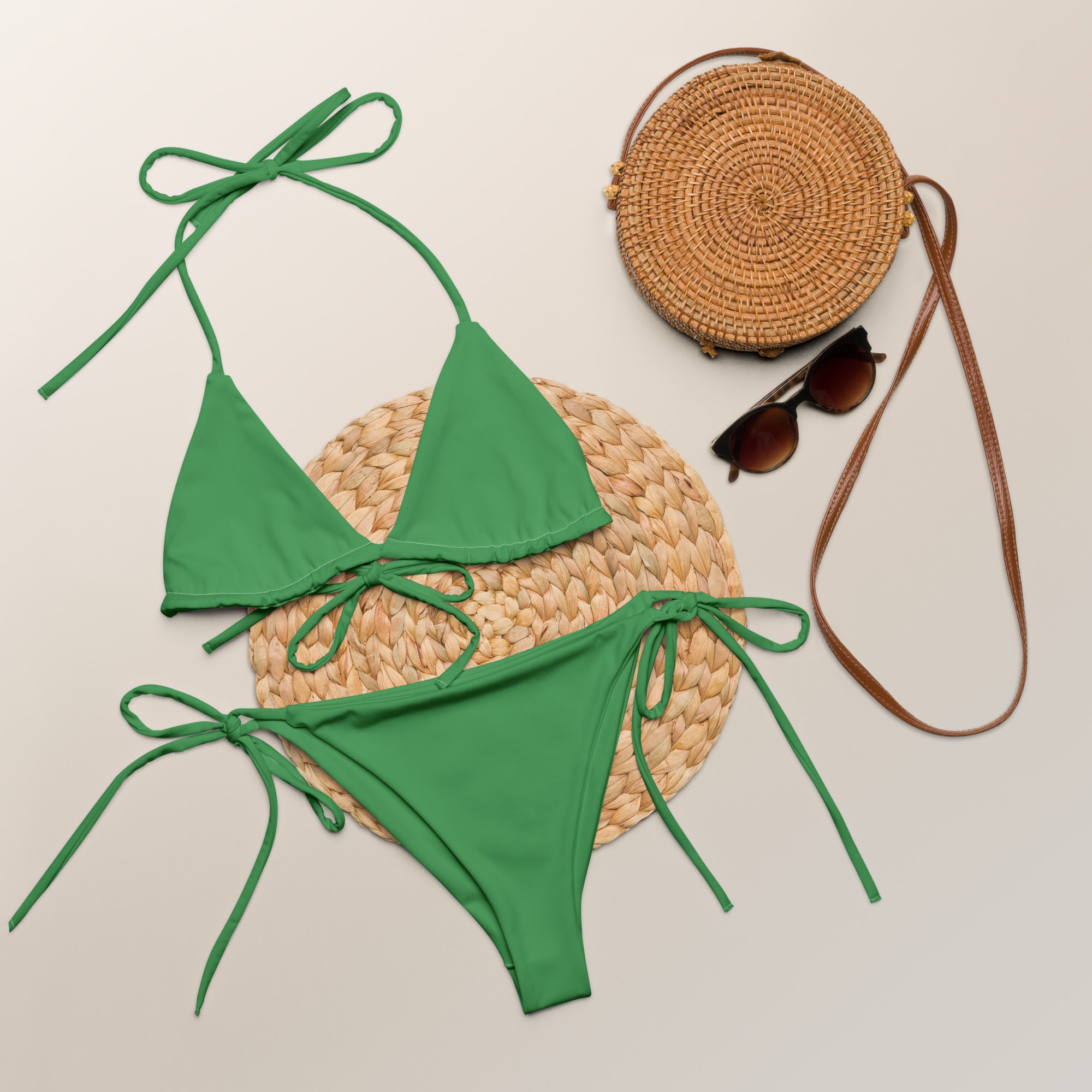 Recycled string bikini Green