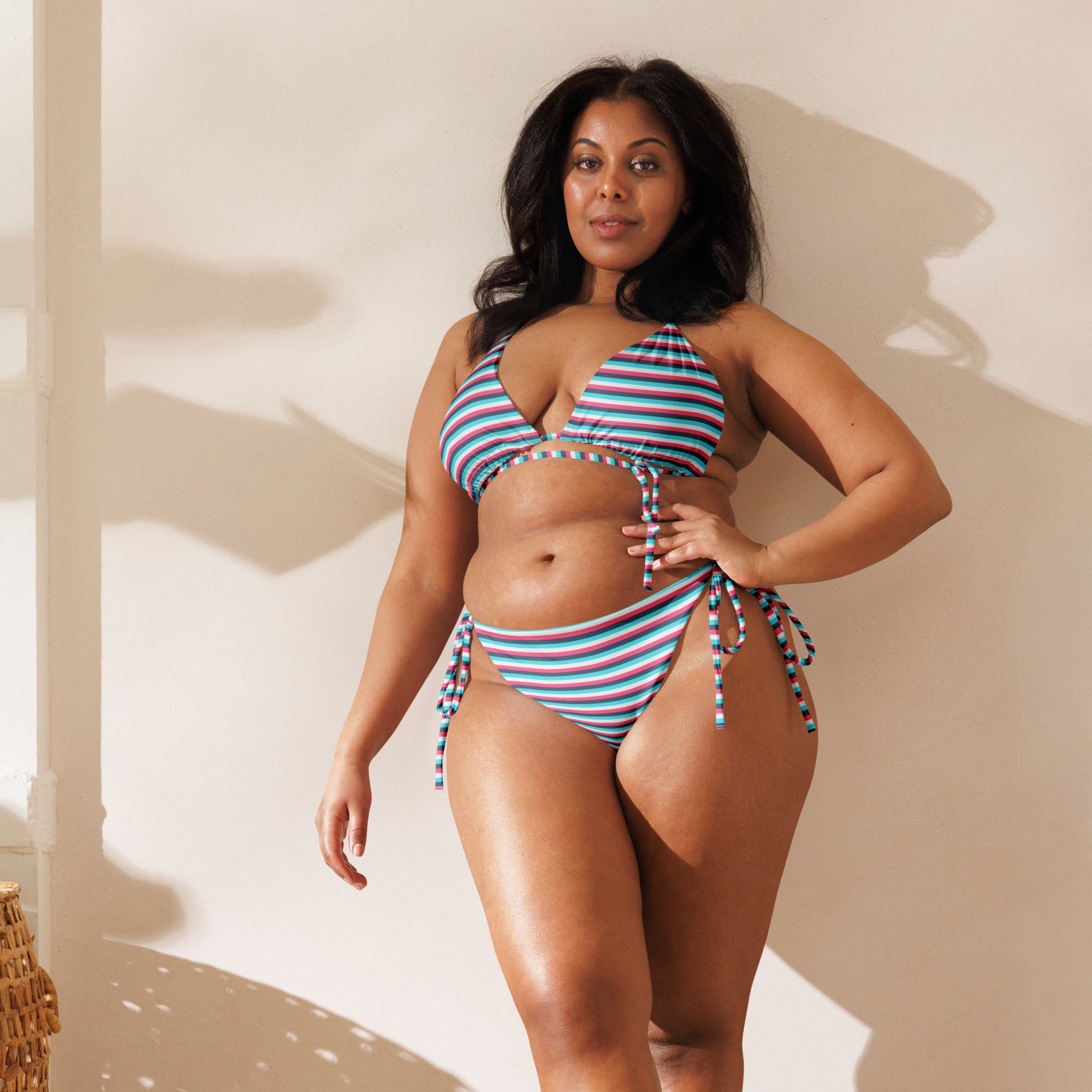 Recycled Colorful Striped String Bikini IV