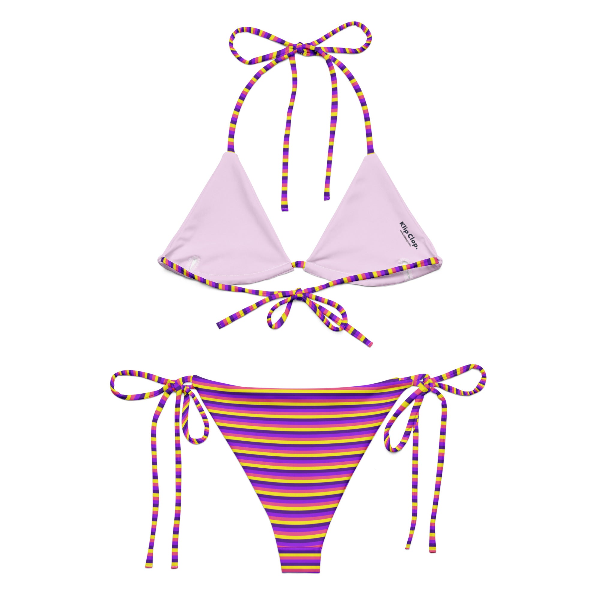Recycled Colorful Striped String Bikini VI