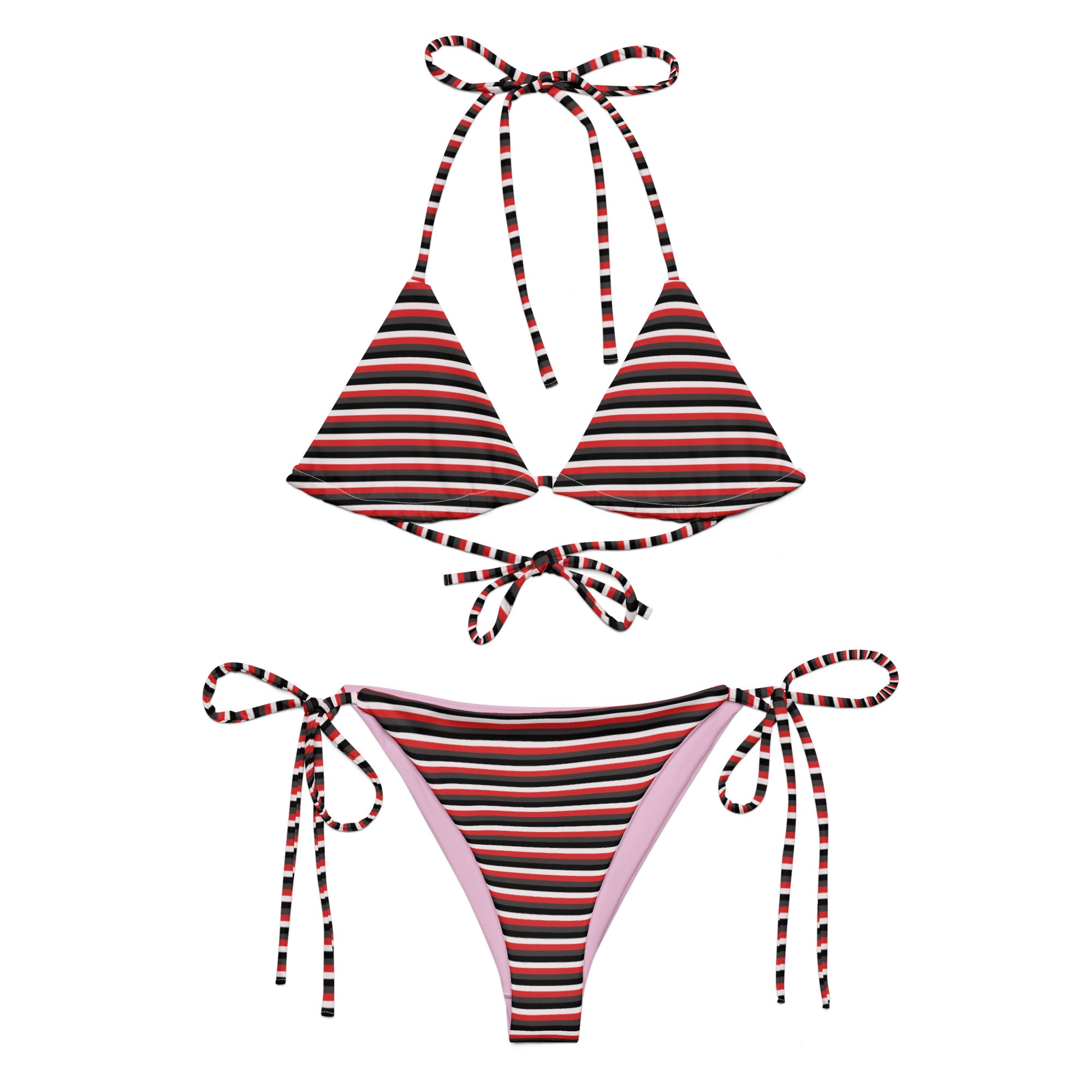 Recycled Colorful Striped String Bikini VIII
