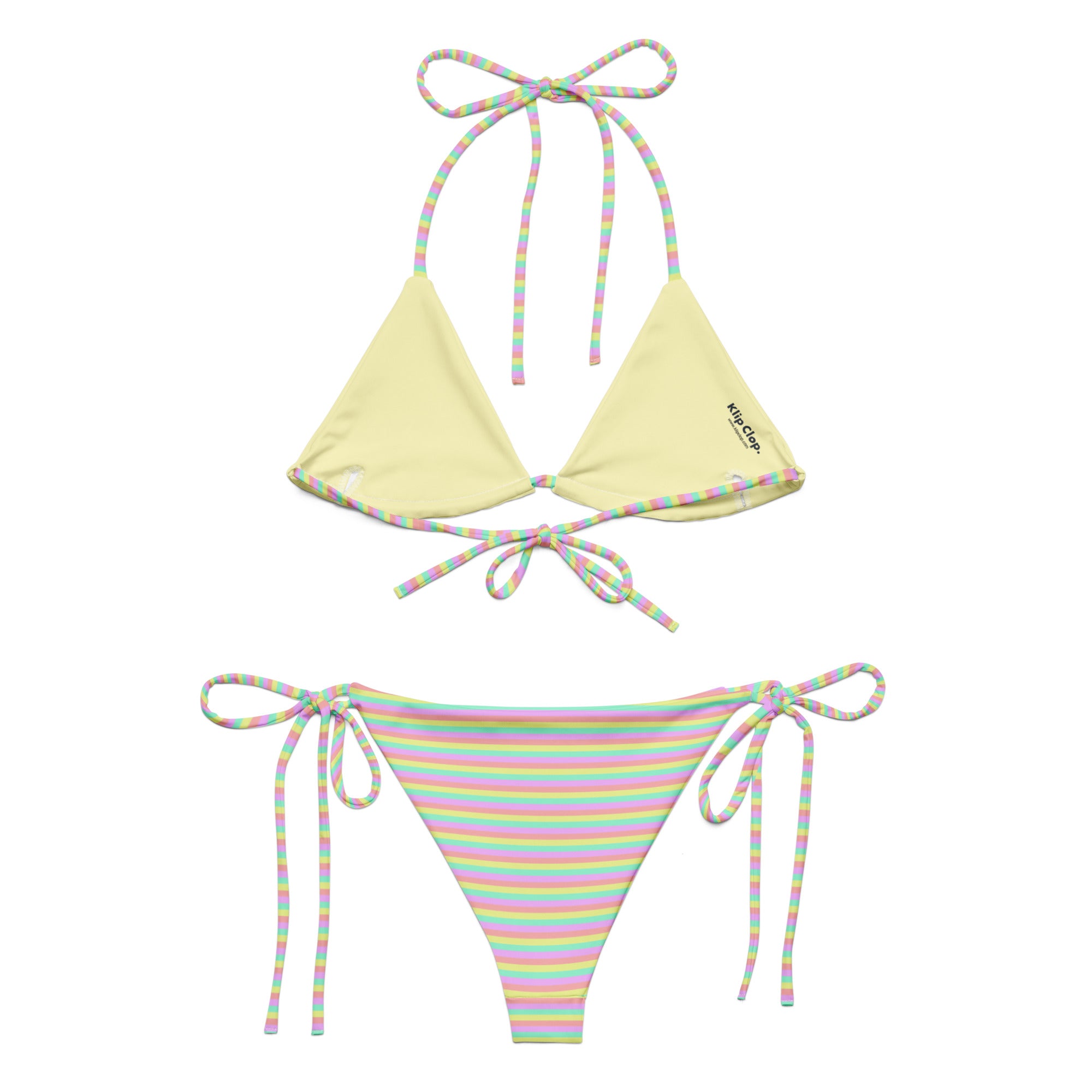 Recycled Colorful Striped String Bikini XII