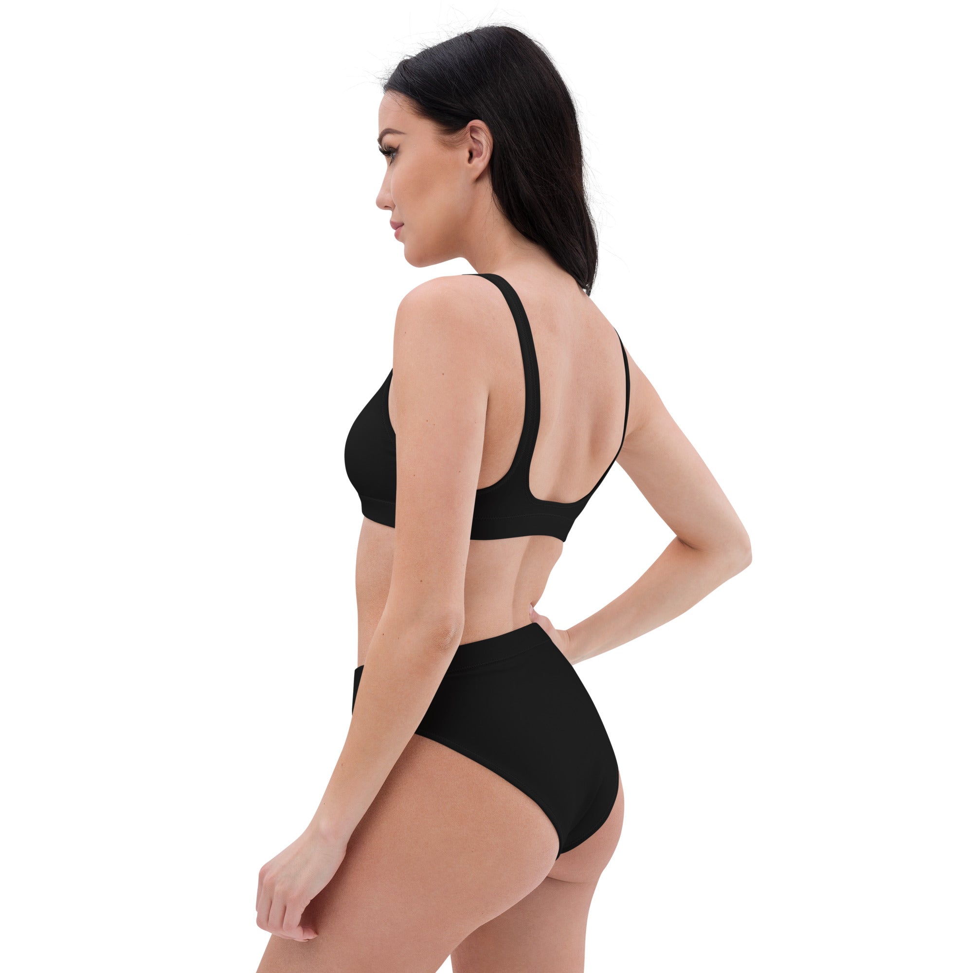 Recycled high waisted bikini Black