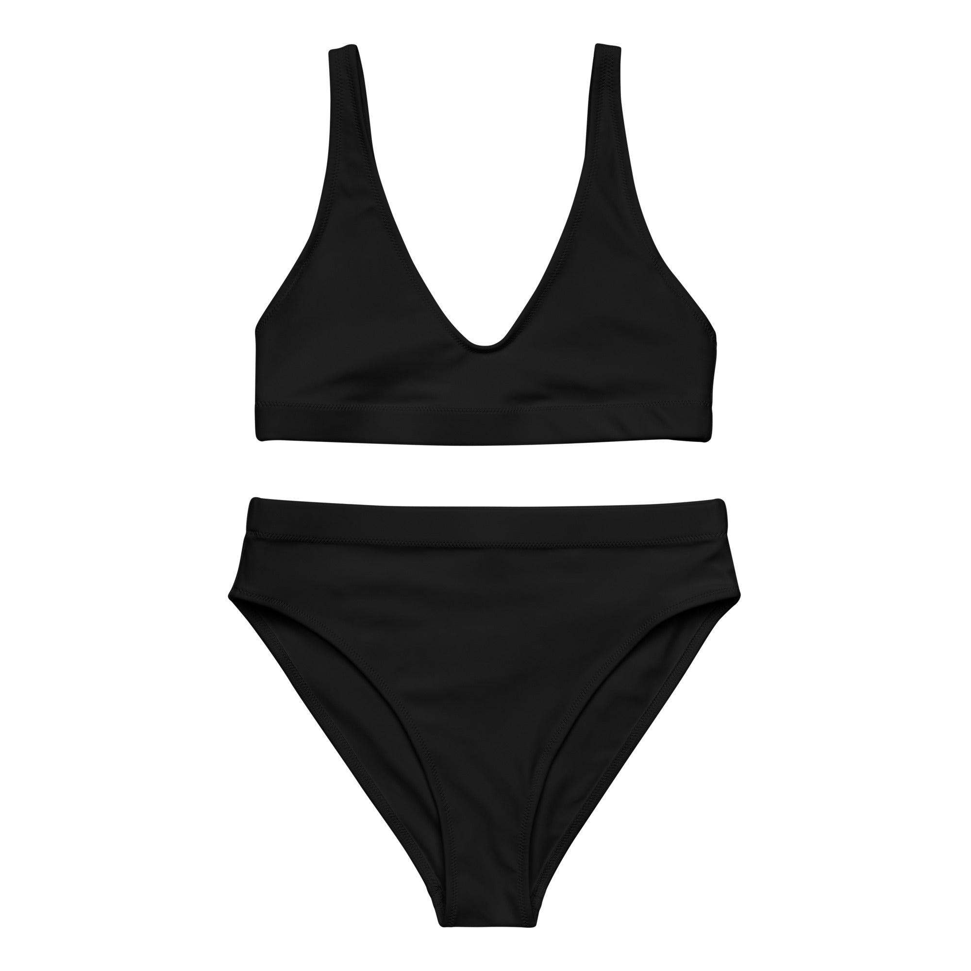 Recycled high waisted bikini Black