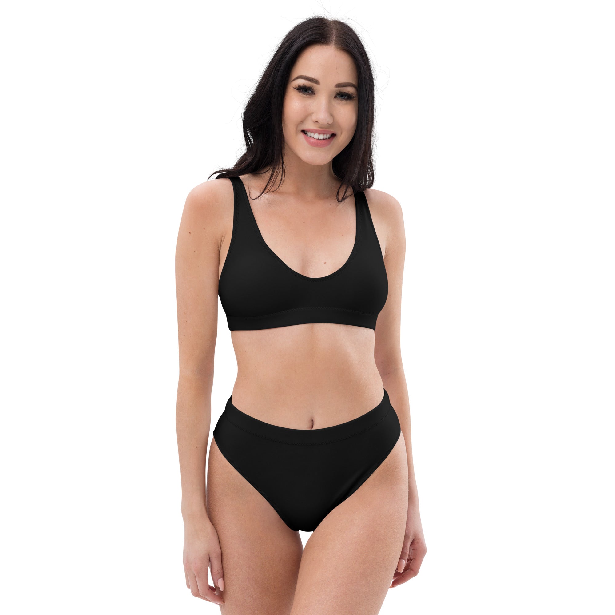Recycled high waisted bikini Black