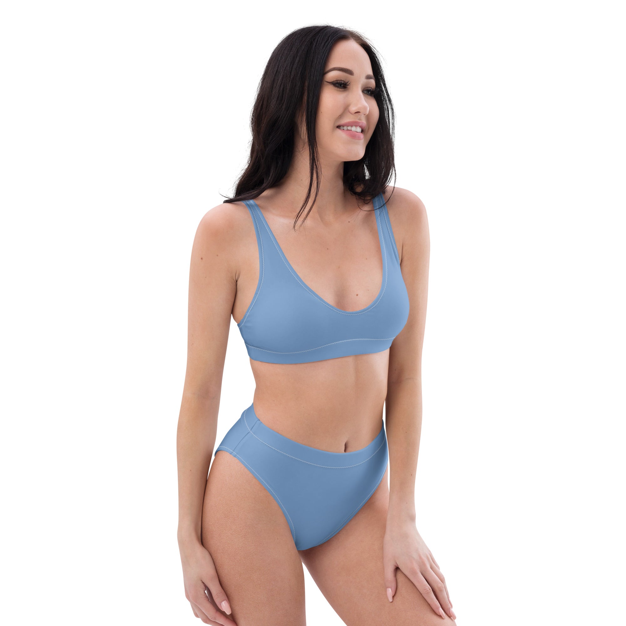 Recycled high waisted bikini Blue