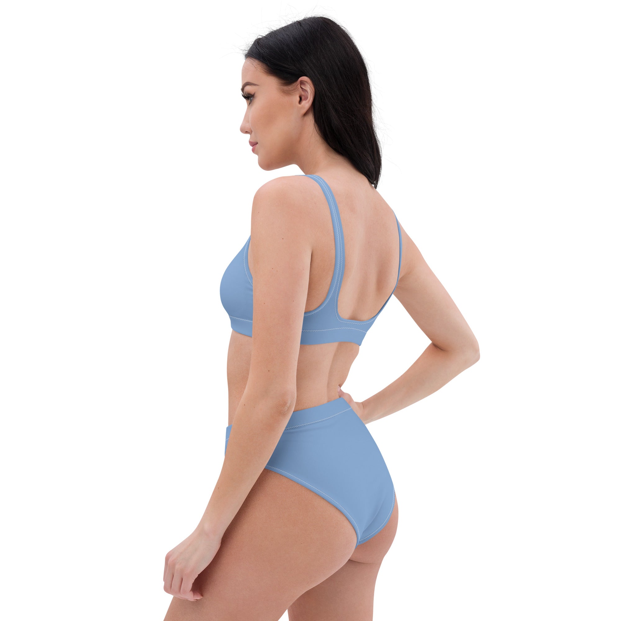 Recycled high waisted bikini Blue