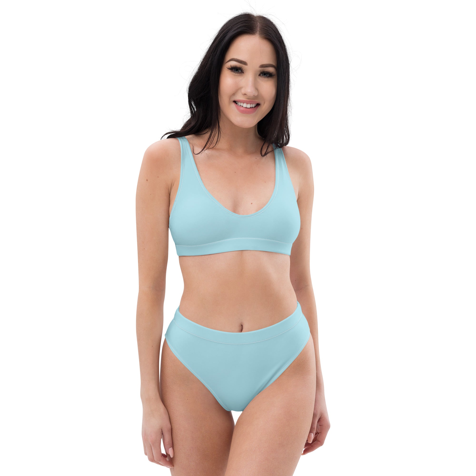 Recycled high waisted bikini Cyan