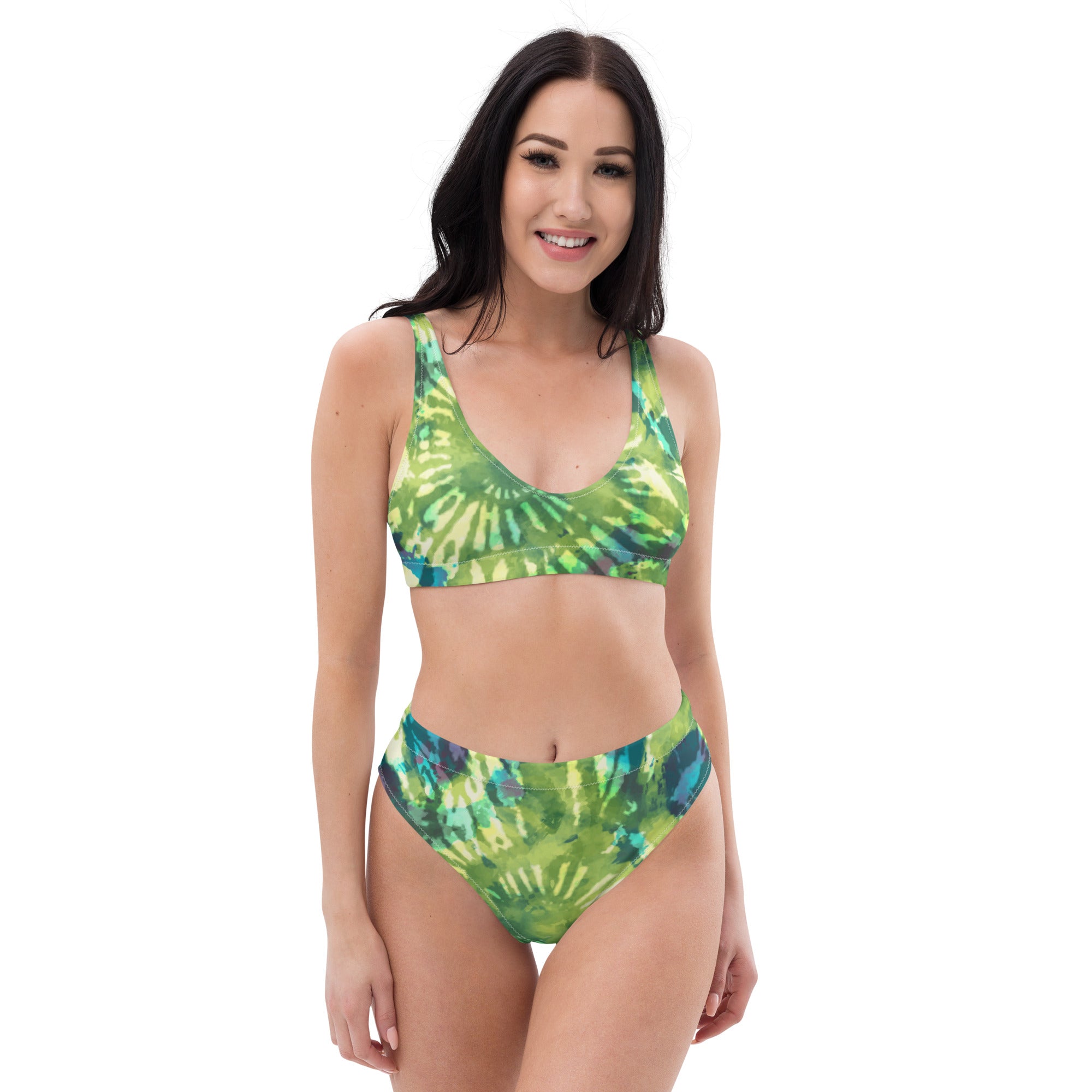 Recycled high waisted bikini Hang Loose Tie Dye Pattern III