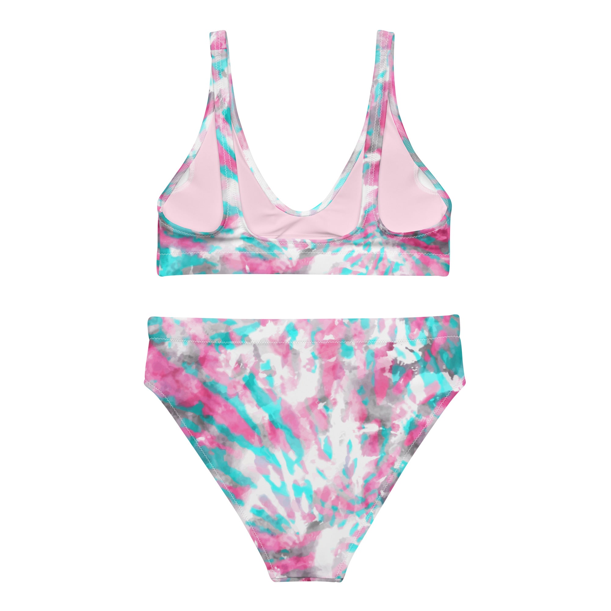 Recycled high waisted bikini Hang Loose Tie Dye Pattern IV