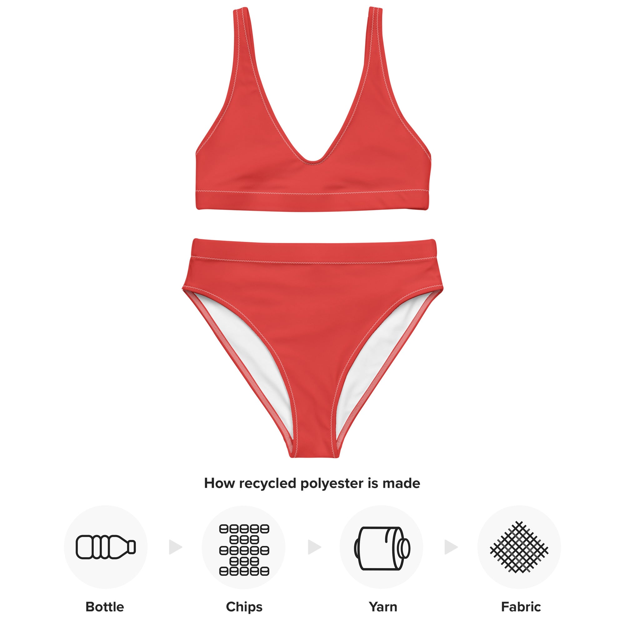 Recycled high waisted bikini Scarlet