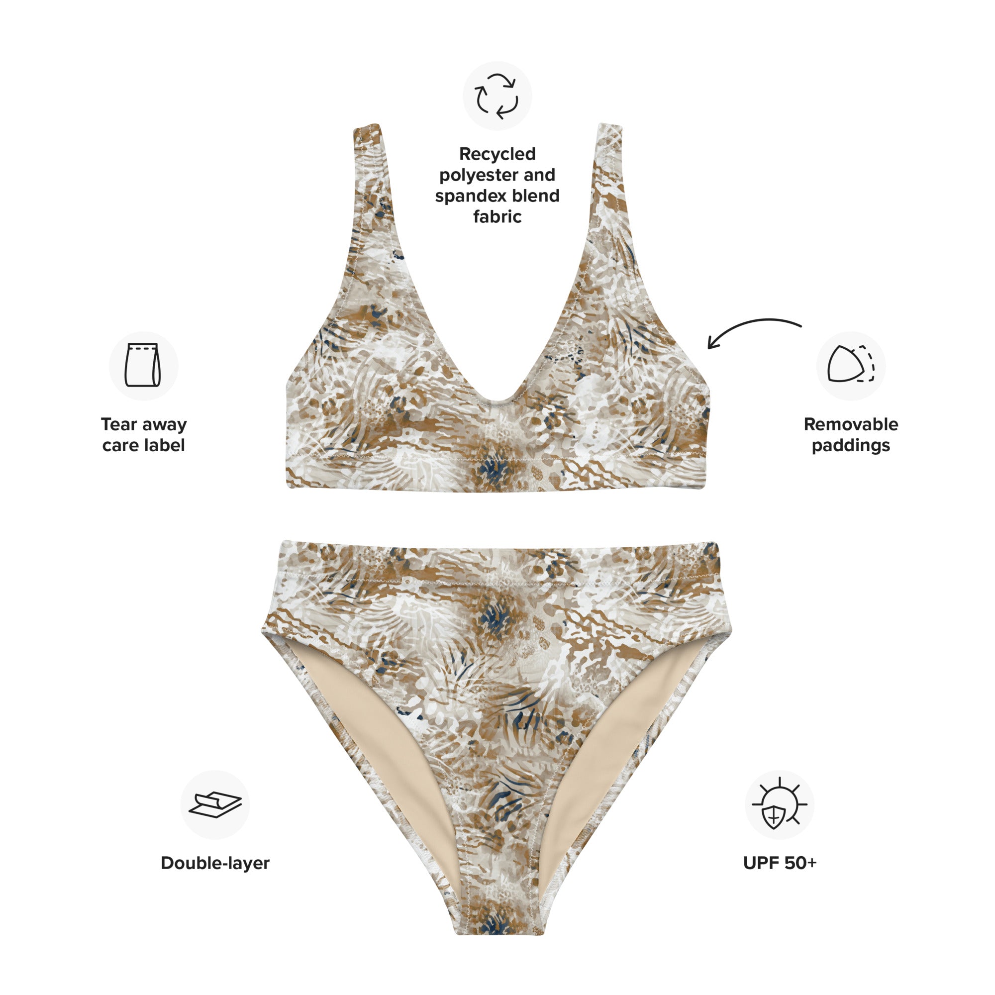 Recycled high waisted bikini Wilderness Design I