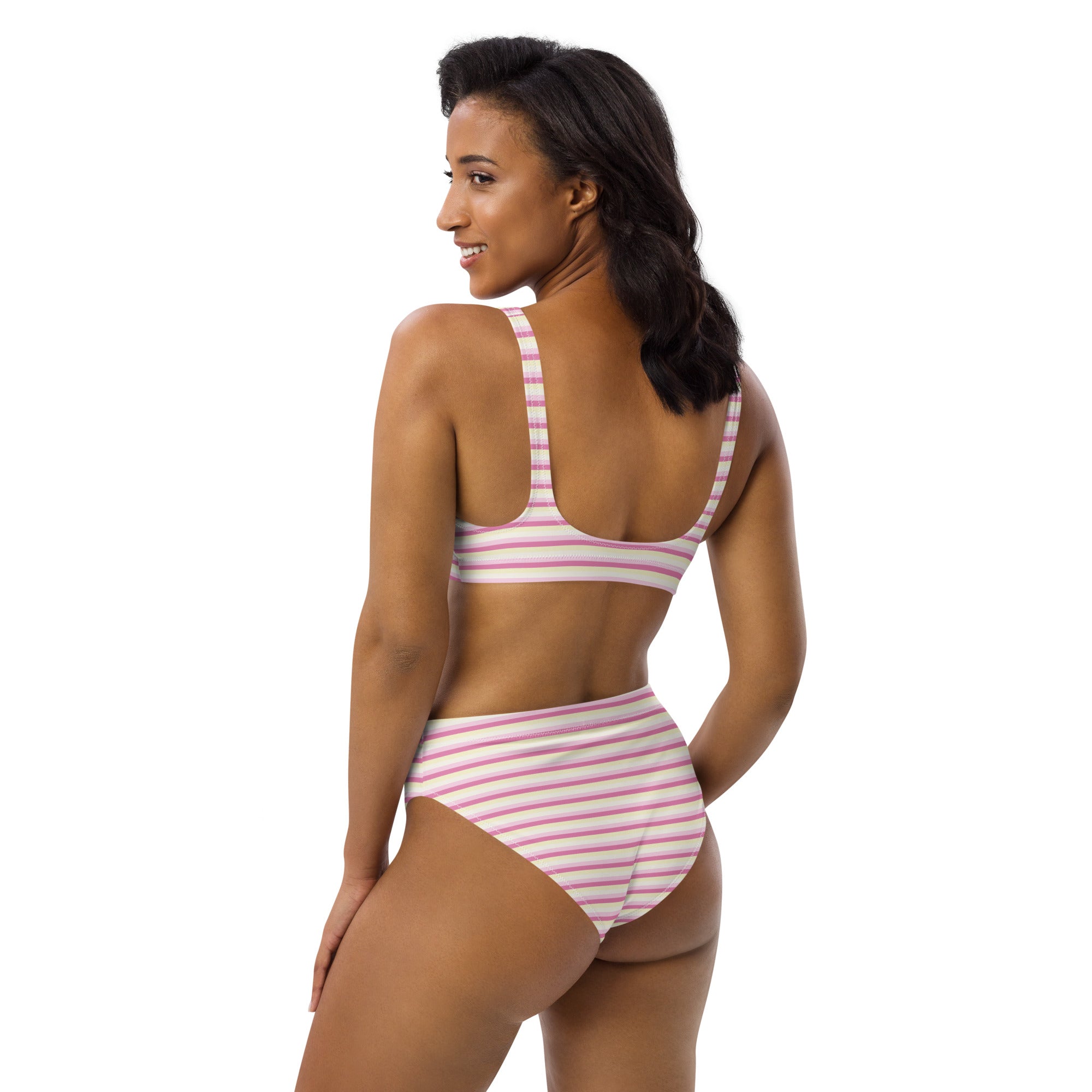 Recycled High Waisted Colorful Striped Bikini II