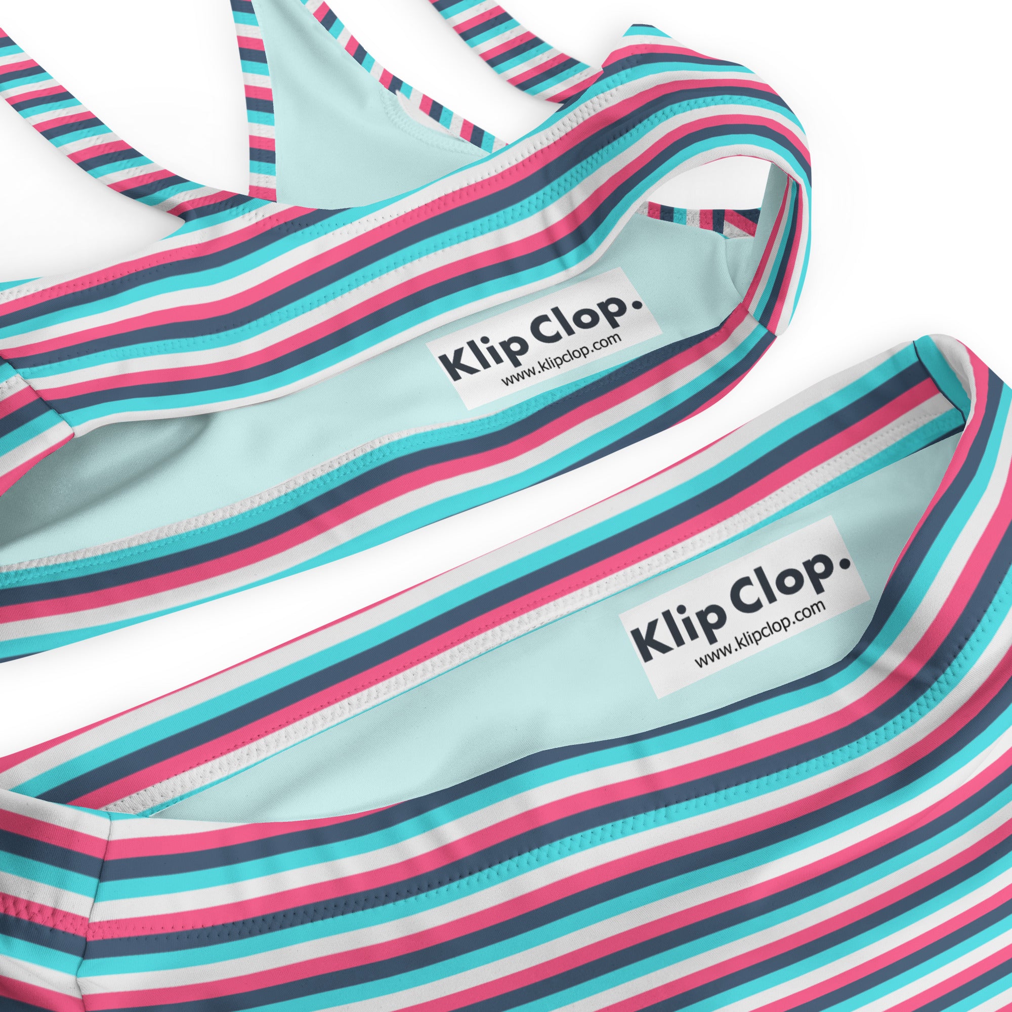 Recycled High Waisted Colorful Striped Bikini IV