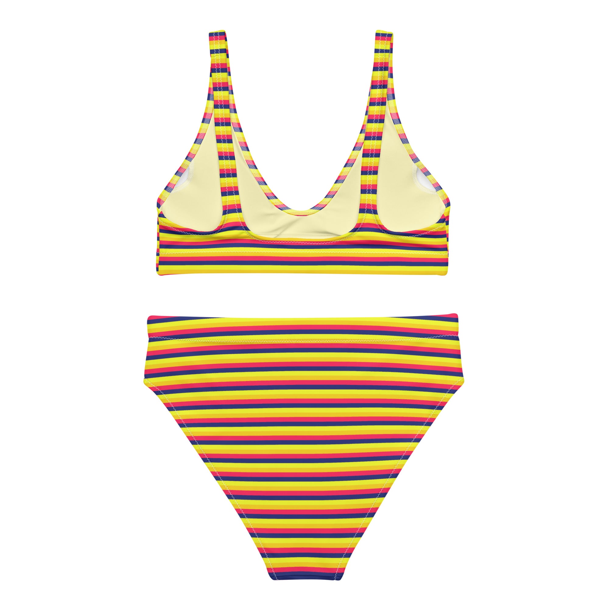 Recycled High Waisted Colorful Striped Bikini VII
