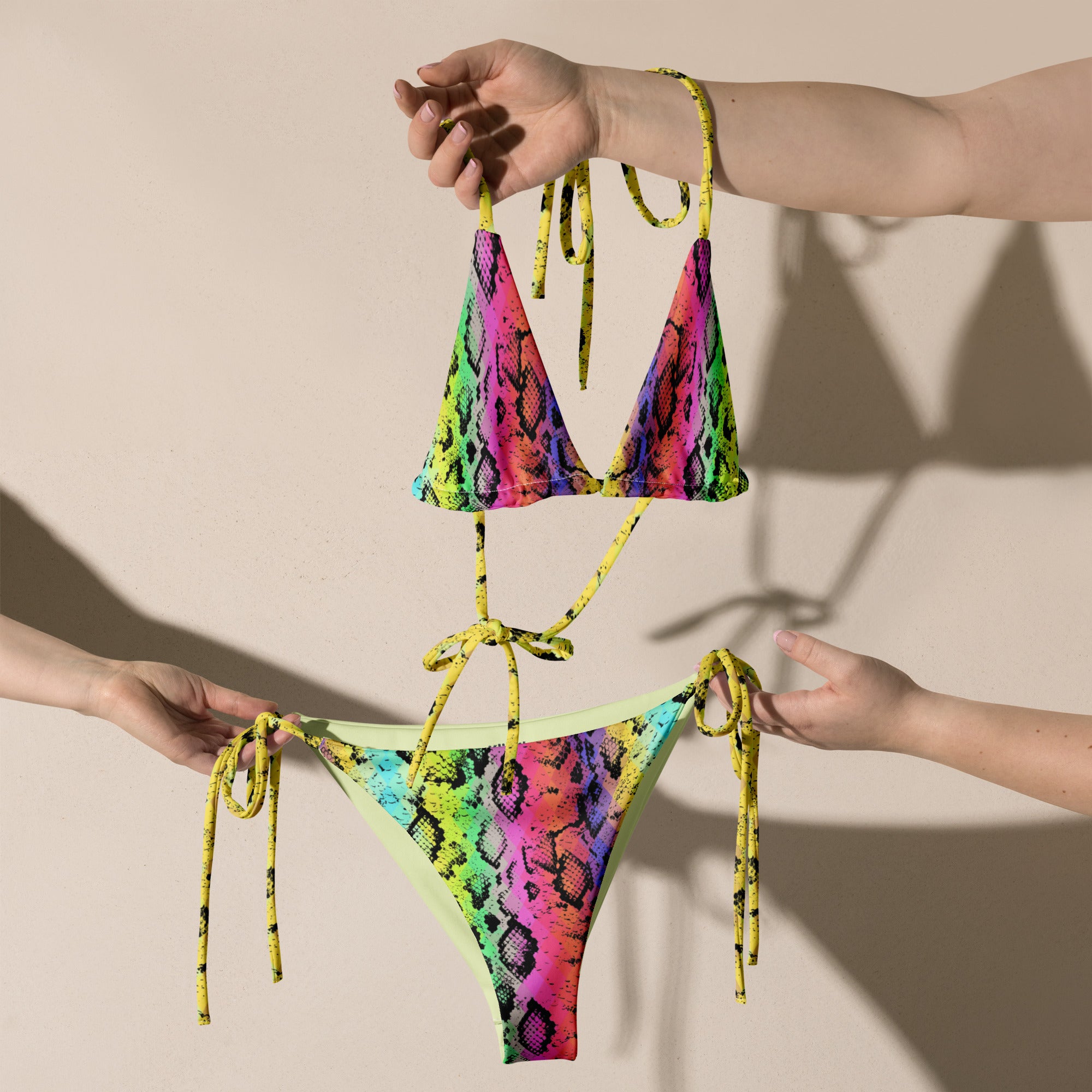 Recycled string bikini Snake Skin I