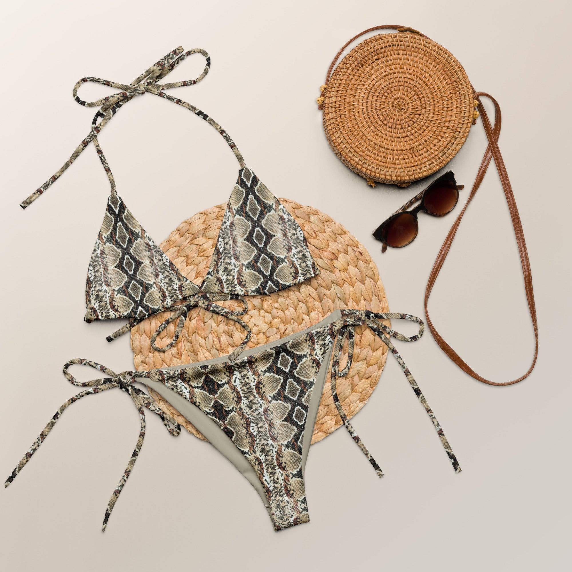 Recycled string bikini Snake Skin V