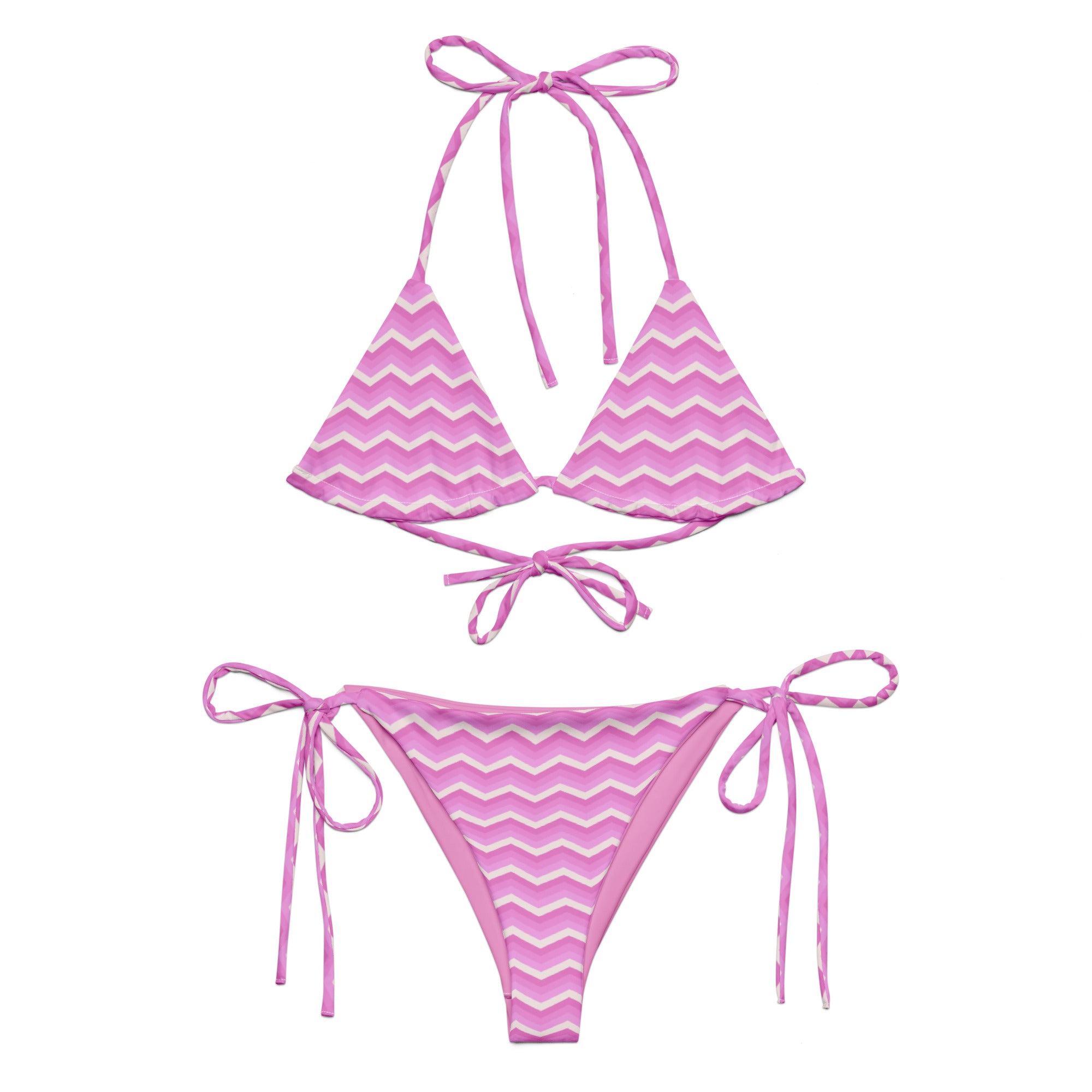 Recycled string bikini Zig Zag Stripes I