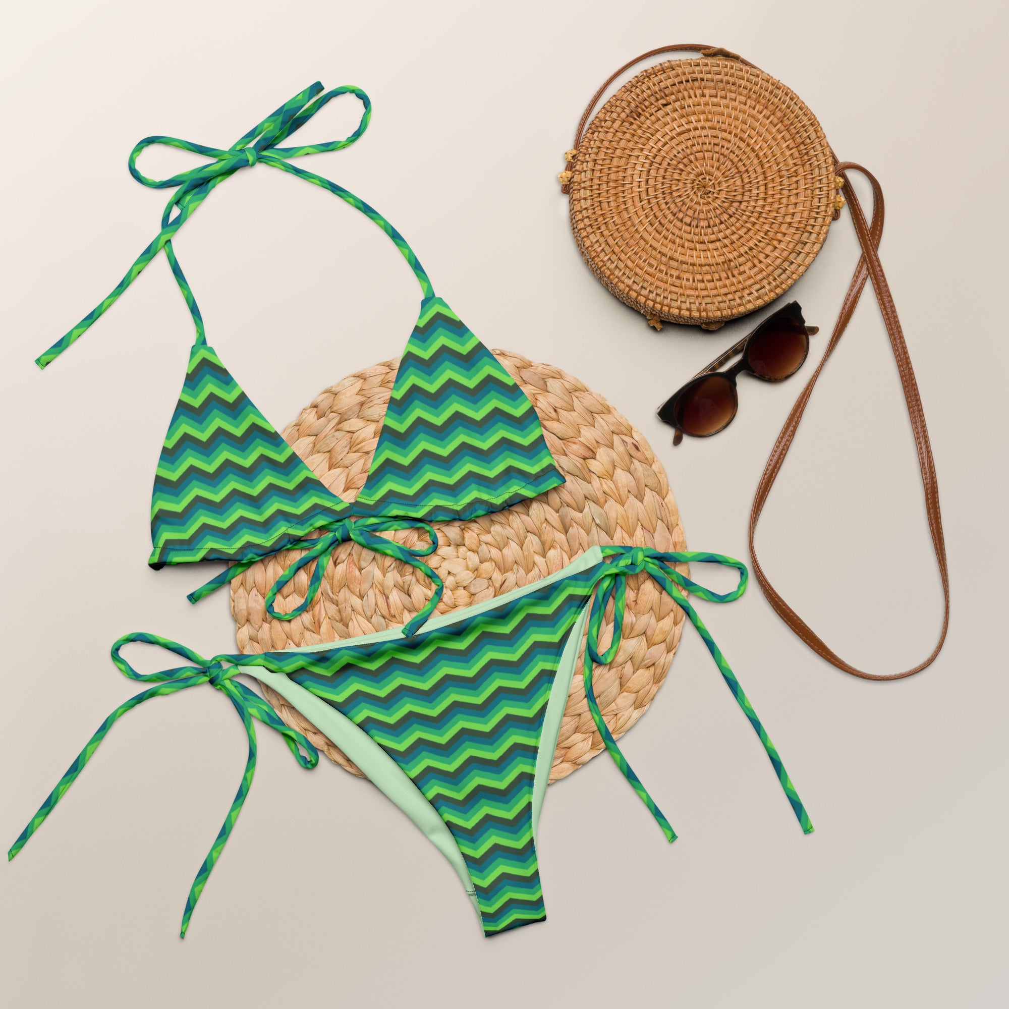 Recycled string bikini Zig Zag Stripes III