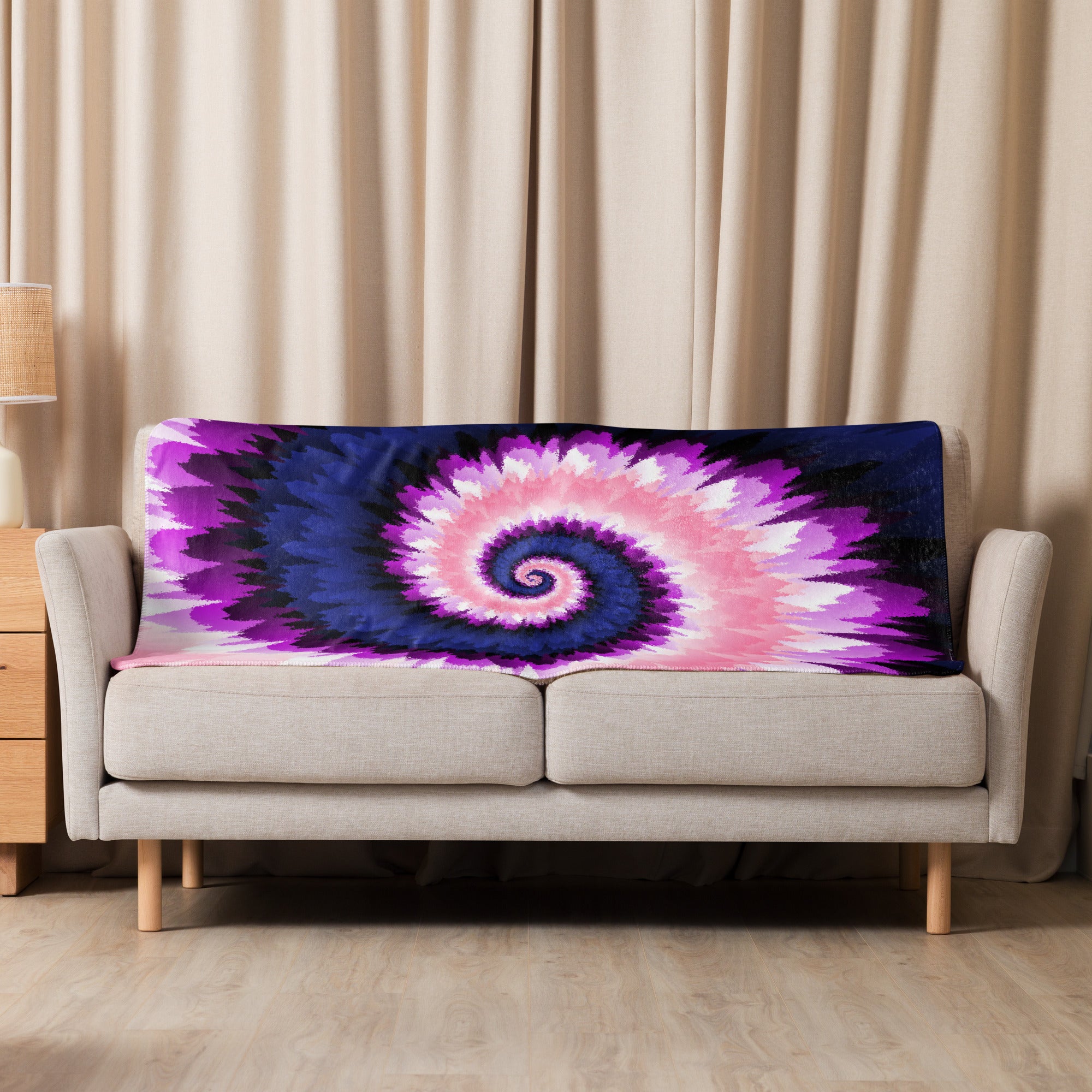 Sherpa blanket Tie Dye Spiral Genderfluid