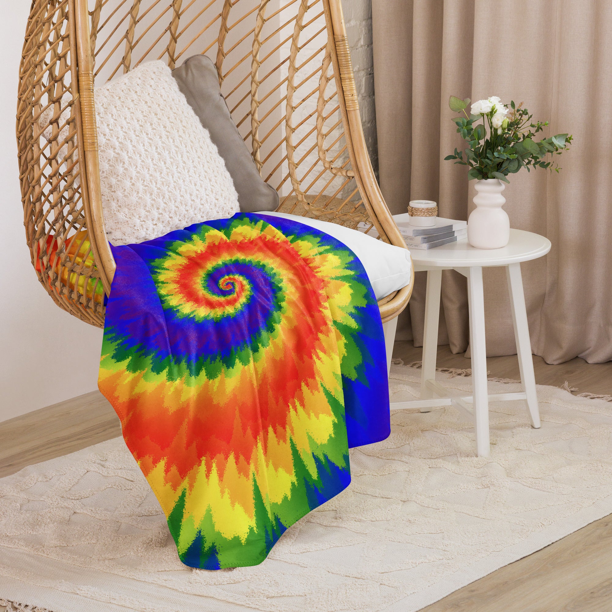 Sherpa blanket Tie Dye Spiral LGBTQ