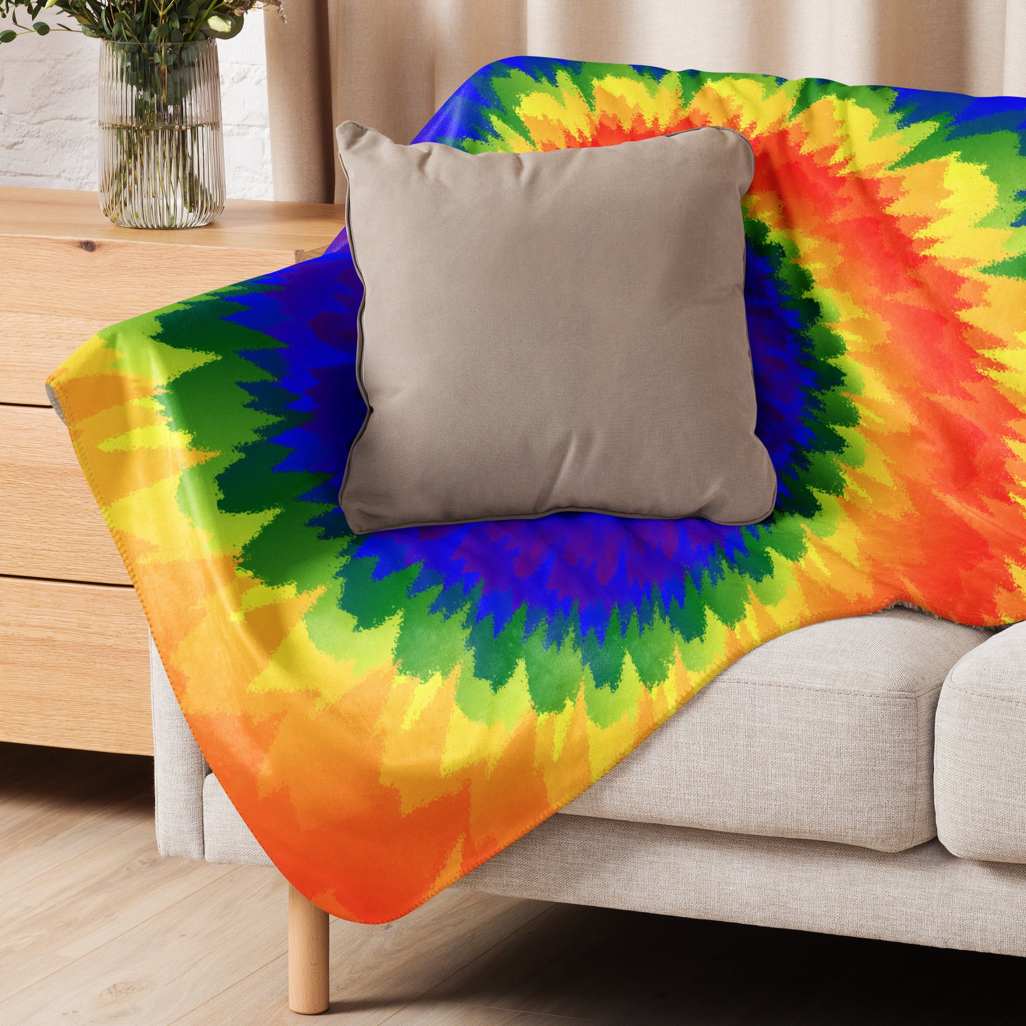 Sherpa blanket Tie Dye Spiral LGBTQ