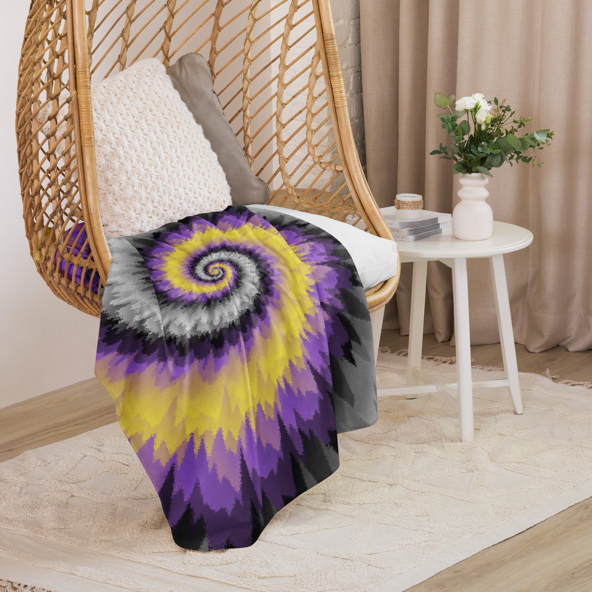 Sherpa blanket Tie Dye Spiral Nonbinary