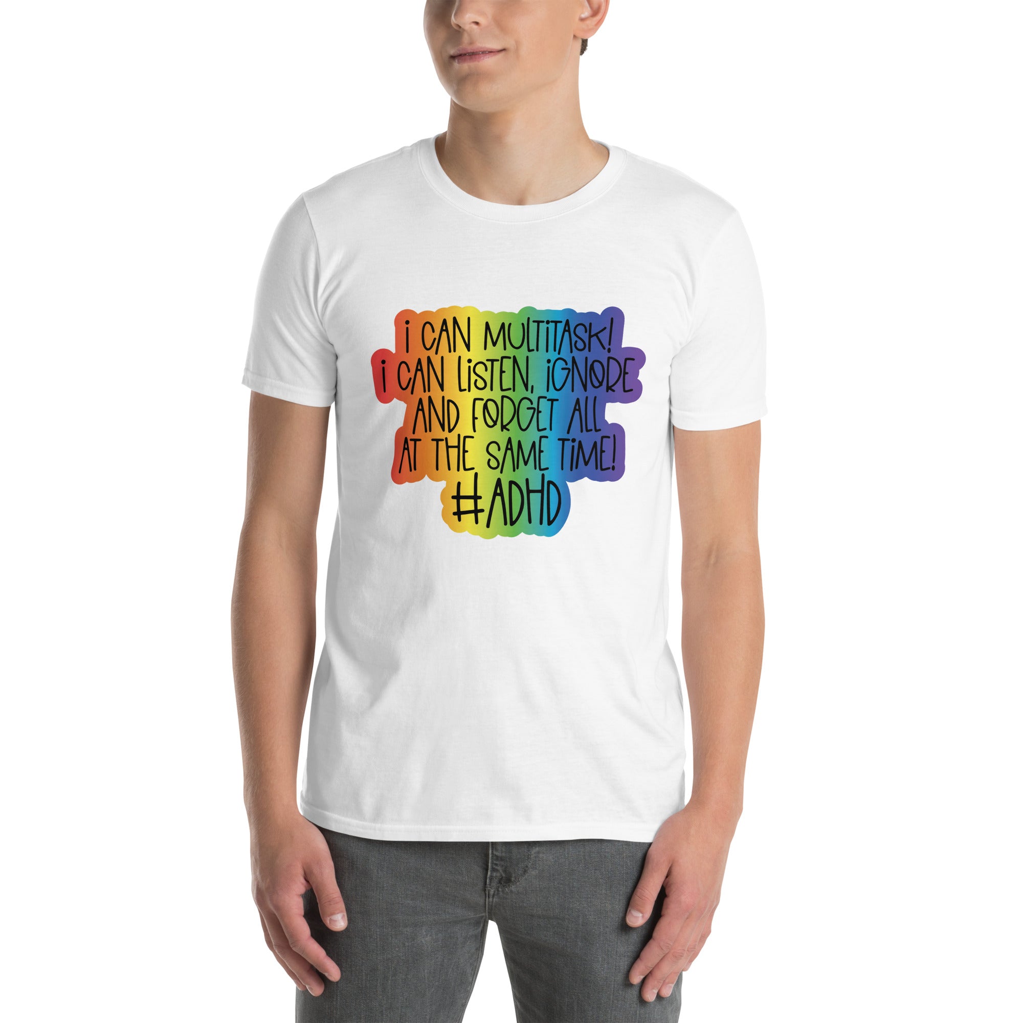 Short Sleeve Unisex T Shirt ADHD Multitask ADHD