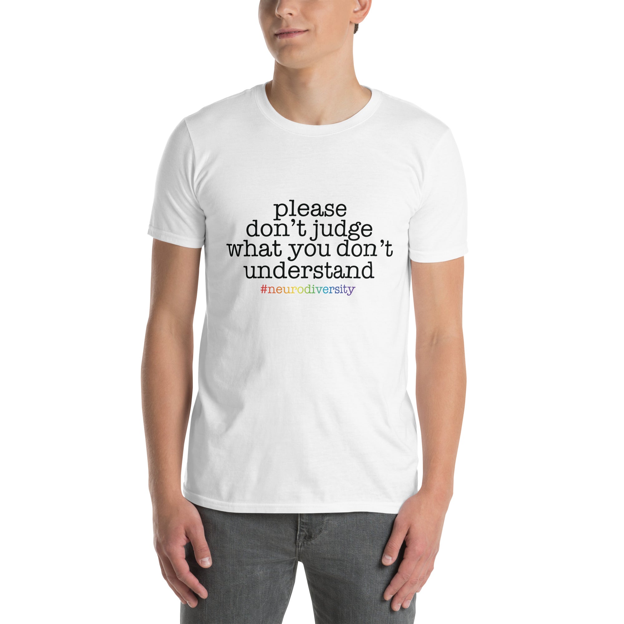 Short Sleeve Unisex T Shirt ADHD Please Dont Judge