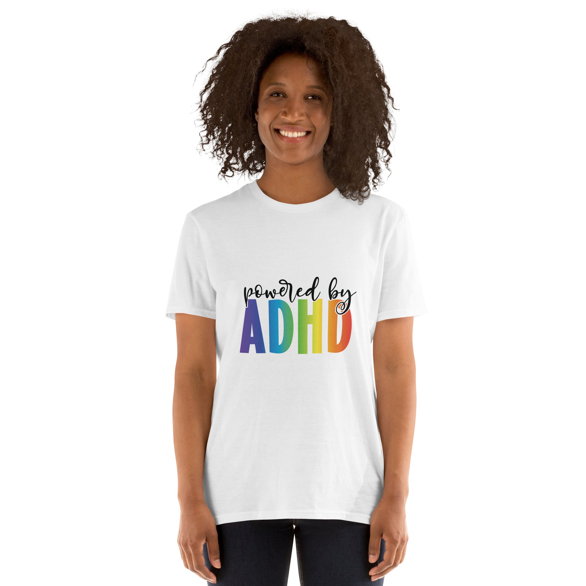Short Sleeve Unisex T Shirt ADHD Powered By ADHD