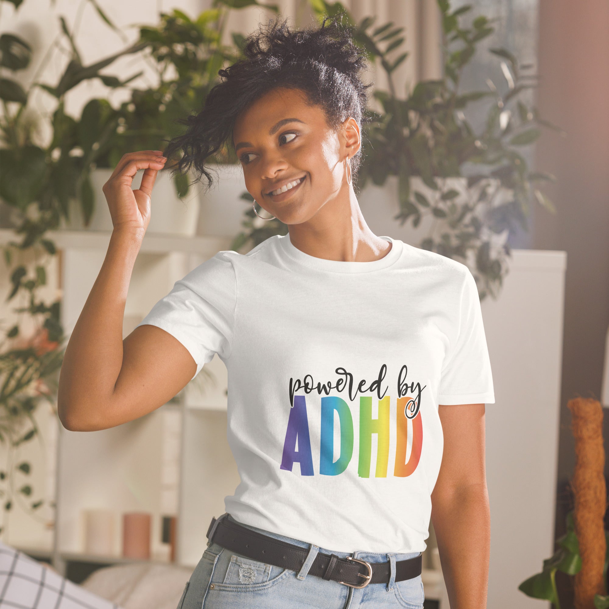 Short Sleeve Unisex T Shirt ADHD Powered By ADHD