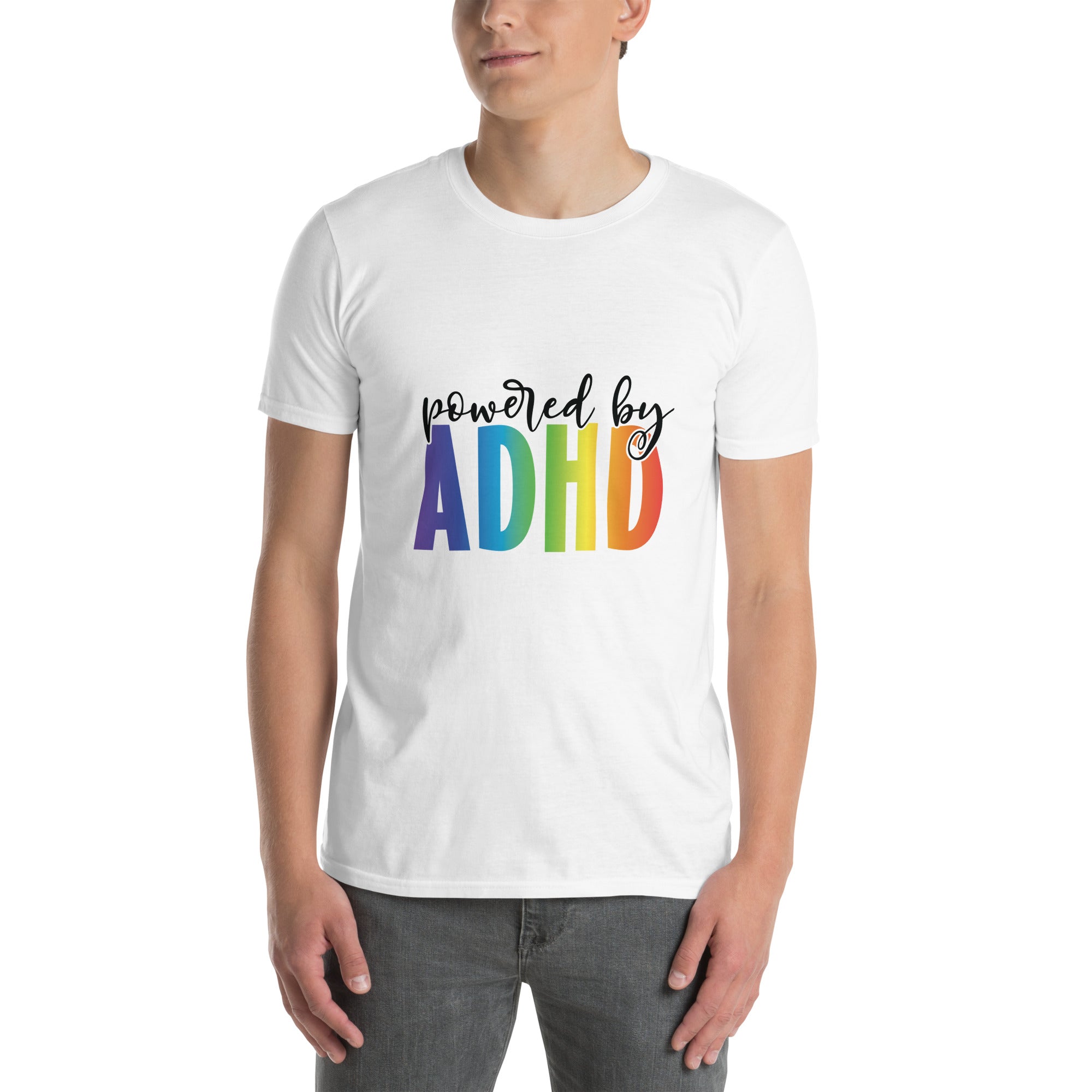 Short Sleeve Unisex T Shirt ADHD Powered By ADHD