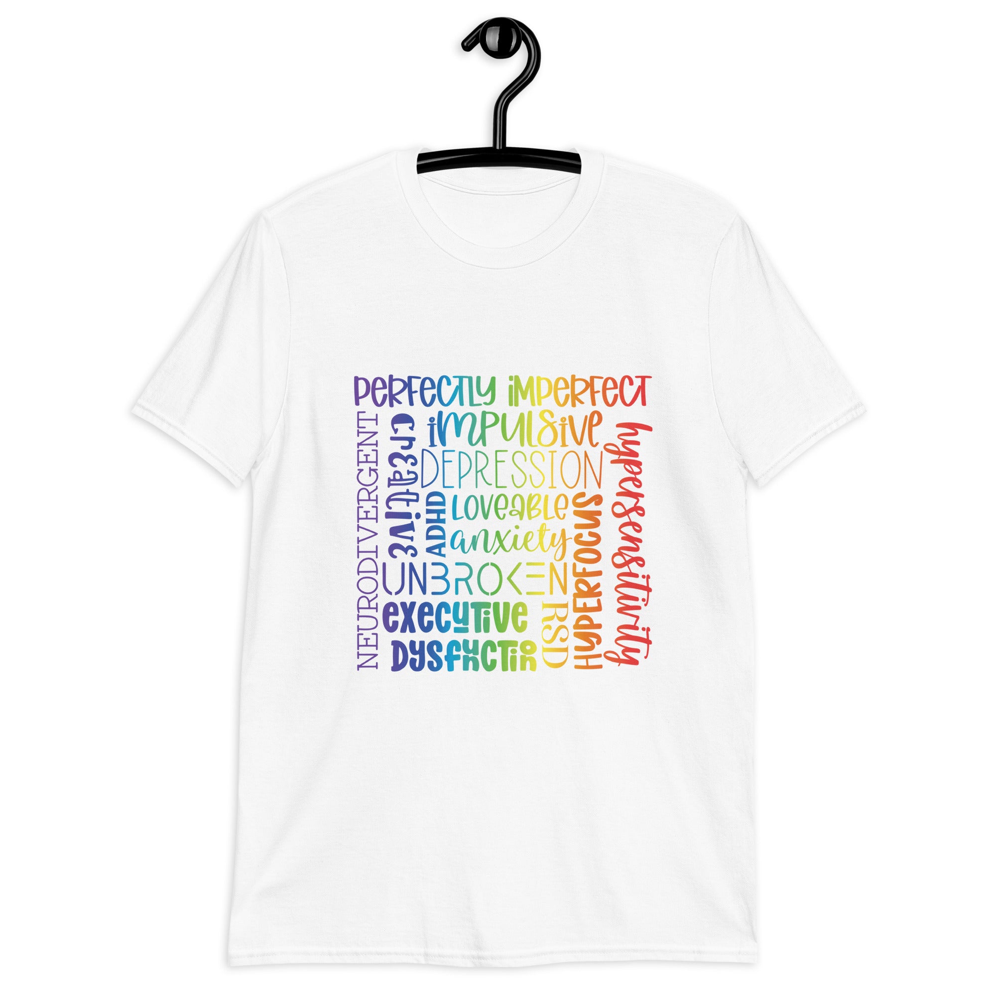 Short Sleeve Unisex T Shirt ADHD Subway Art Separate Words